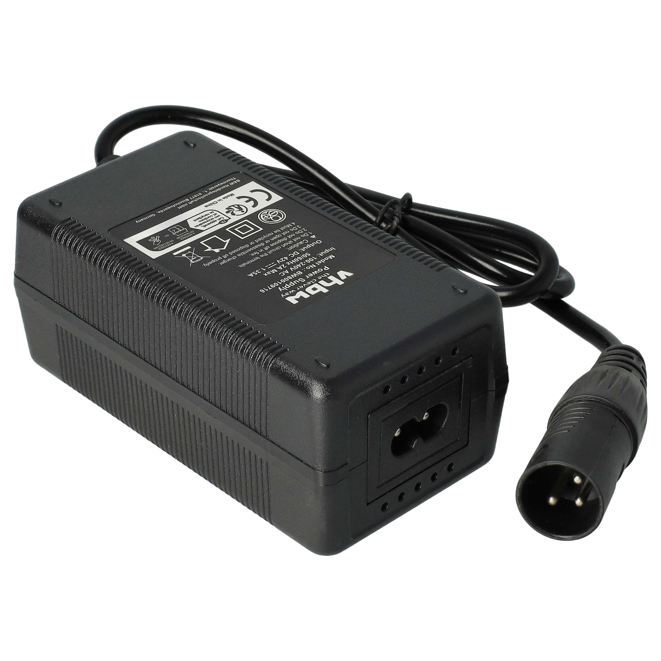 Charger suitable for Prophete Li-Ion E-Bike Battery etc. - For 36 V Batteries, With 3 Pin Connector, With XLR 