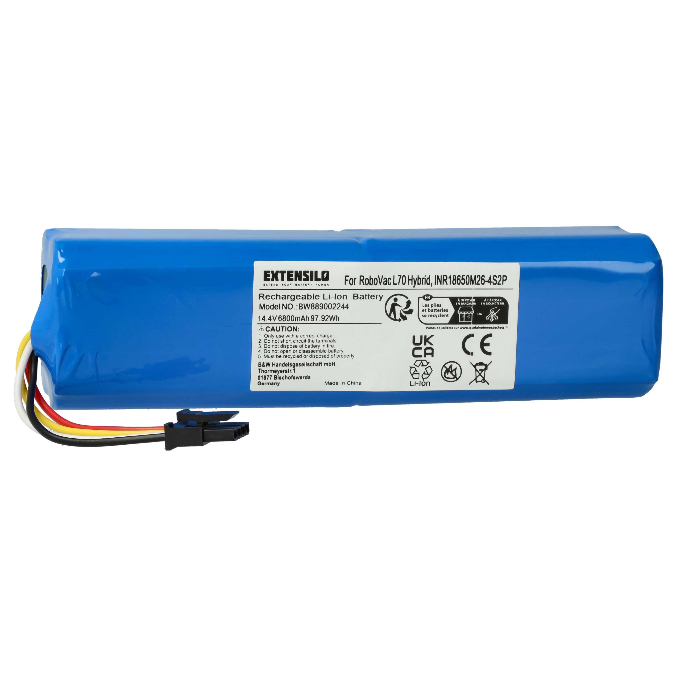 Battery replaces 360 INR18650 M26-4S2P, D080-4S2P for 360 etc. 6800mAh, 14.4V, Li-Ion