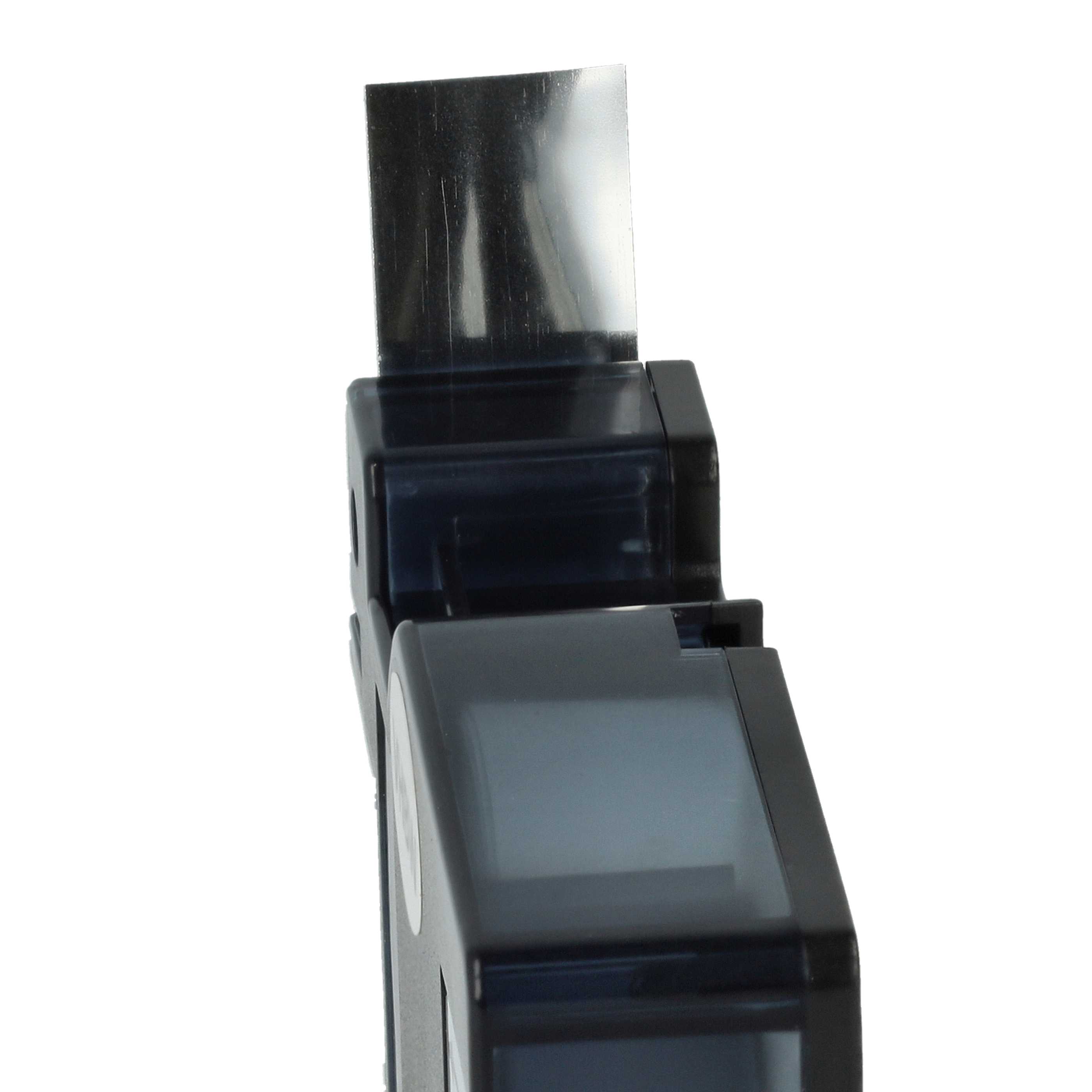 Label Tape replaces Dymo D1, 45022 - 12 mm Black to Silver