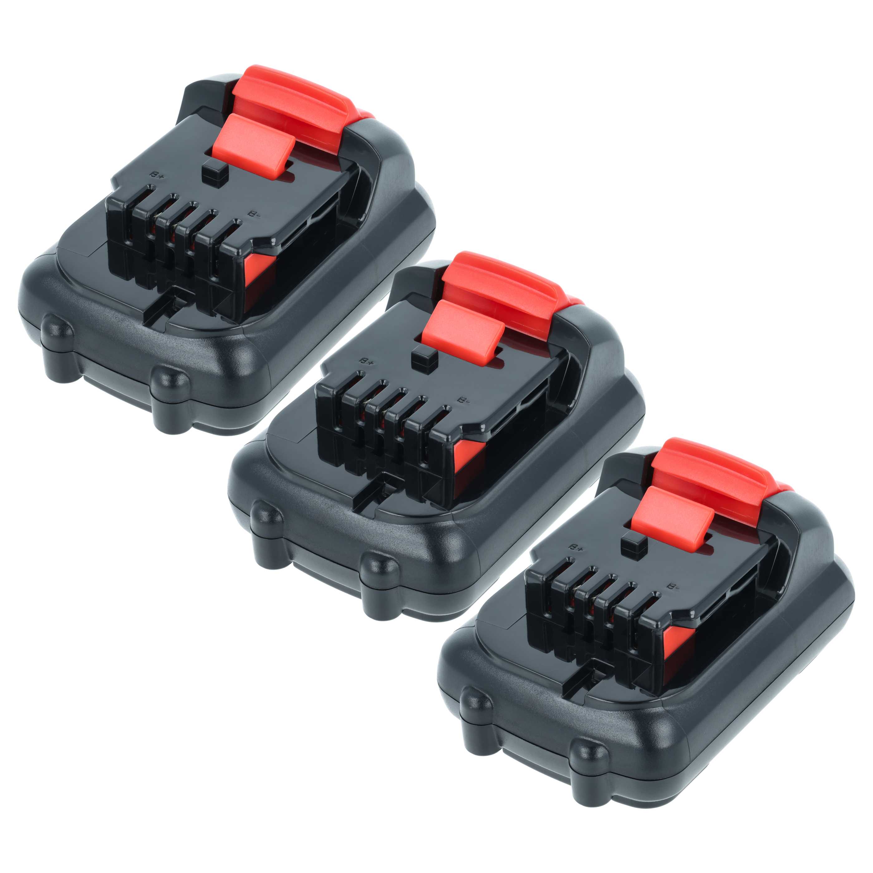 Akku (3x Stück) 12V als Ersatz für Dewalt DCB127, DCB125, DCB123, DCB121, DCB120 - 2000mAh, Li-Ion