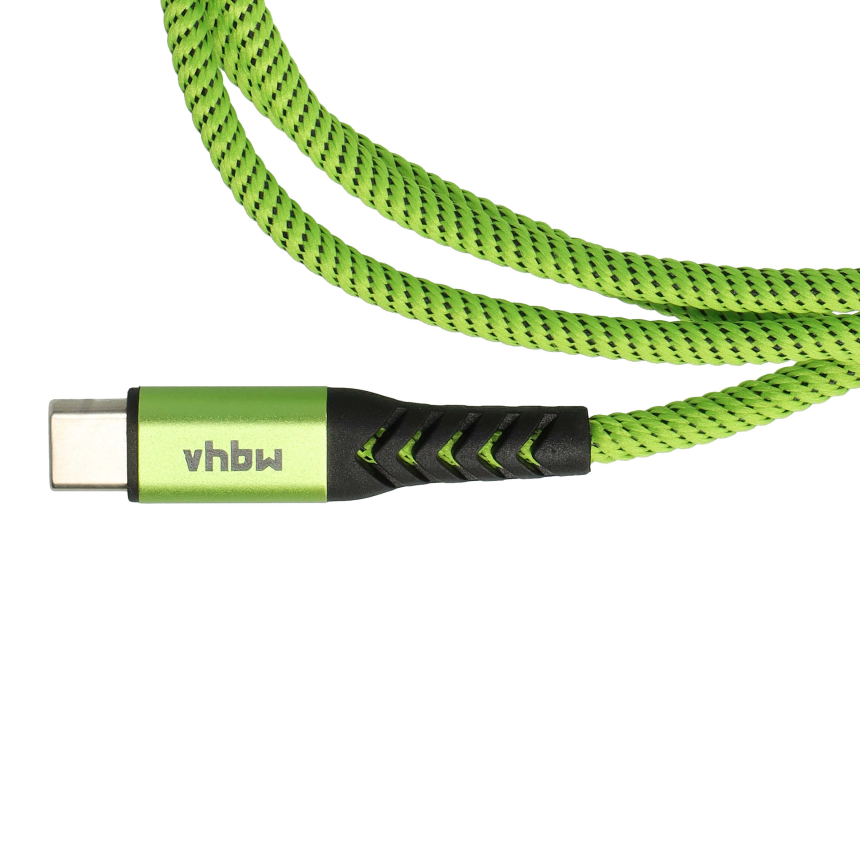 Kabel Lightning USB C, Thunderbolt 3 do urządzeń iOS Retina, 12" 2015-2017 - czarny / zielony, 100 cm 