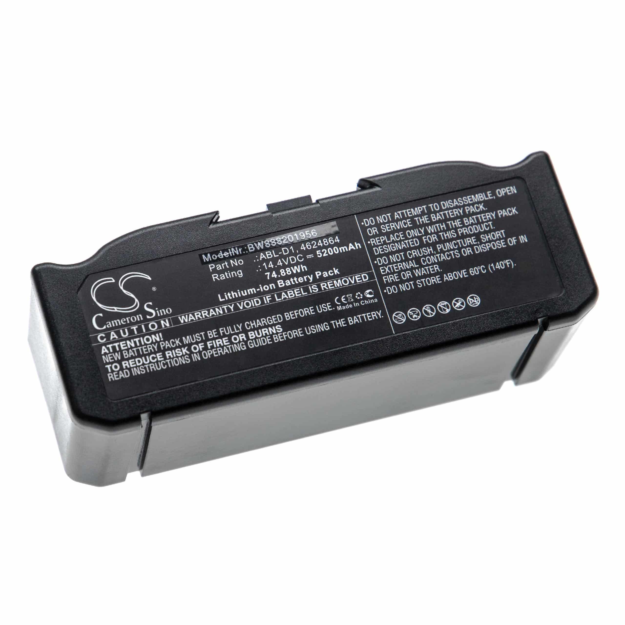 Battery Replacement for iRobot ABL-D2, ABL-D1, 4624864 for - 5200mAh, 14.4V, Li-Ion