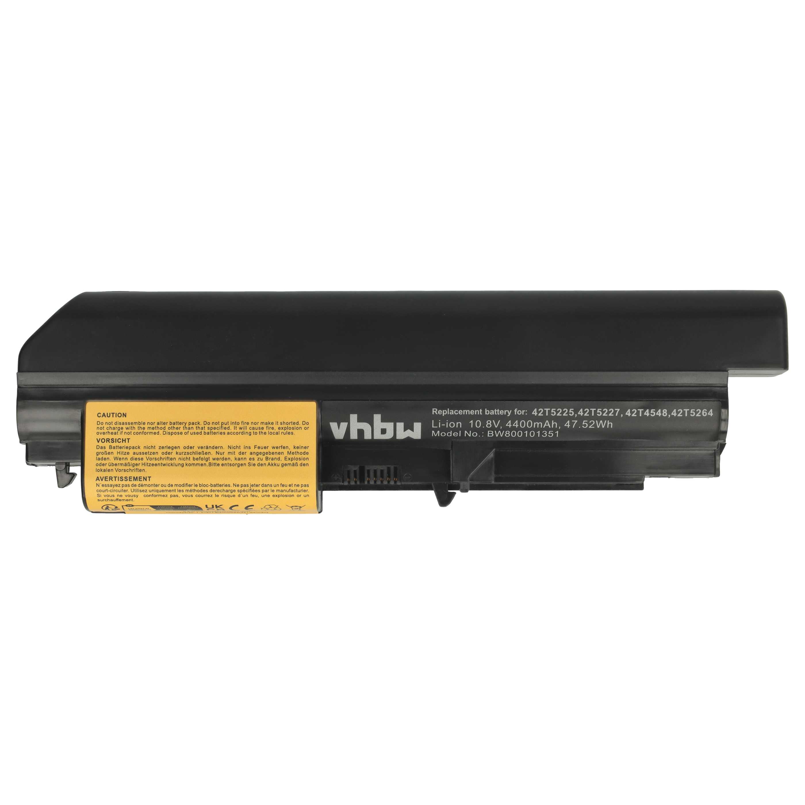 Akumulator do laptopa zamiennik IBM 42T4653, 42T5225, 42T4677, 42T5227 - 4400 mAh 10,8 V Li-Ion, czarny