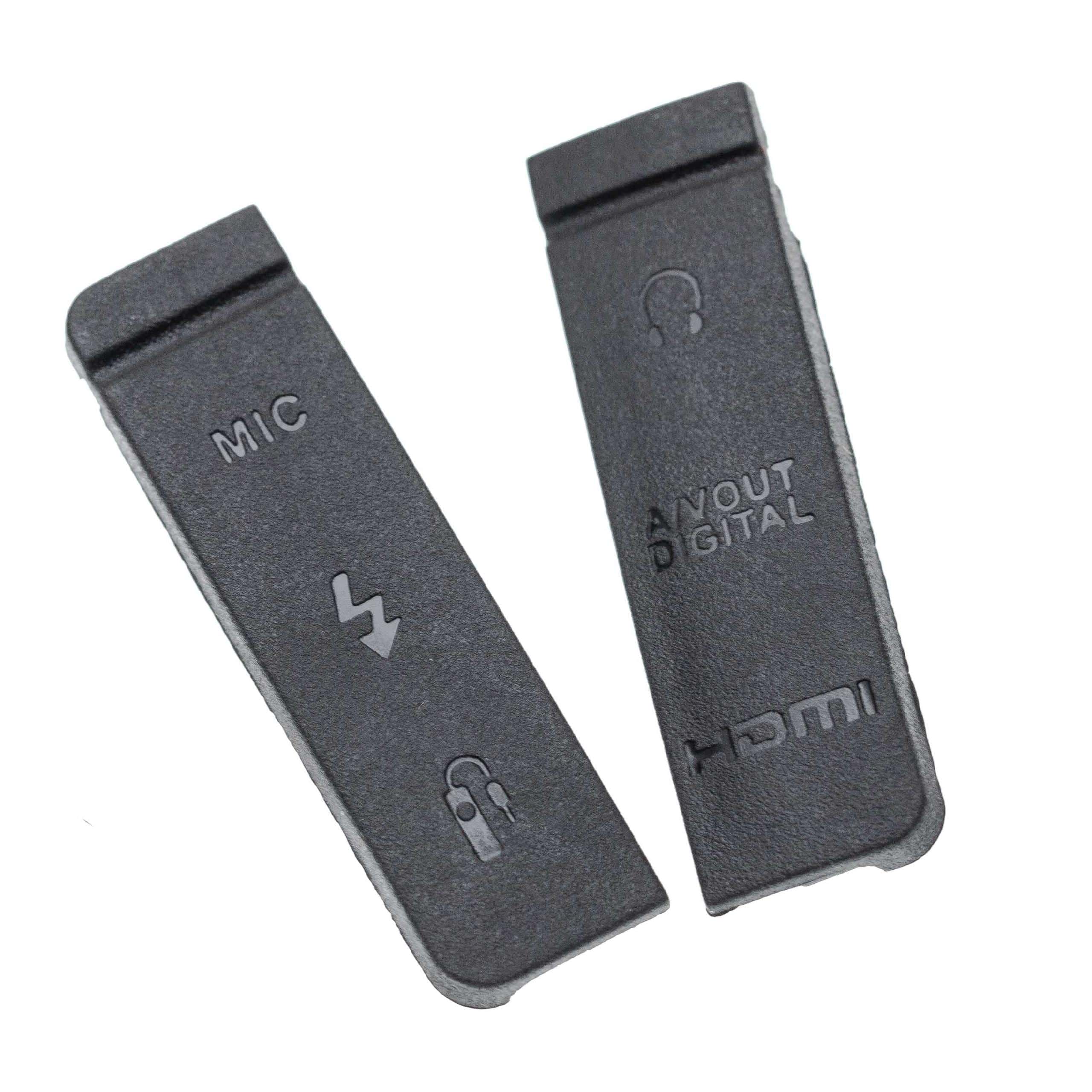 2x Cache-connecteurs pour appareil photo Canon EOS 5D Mark III - Capuchons de rechange, gomme, noir