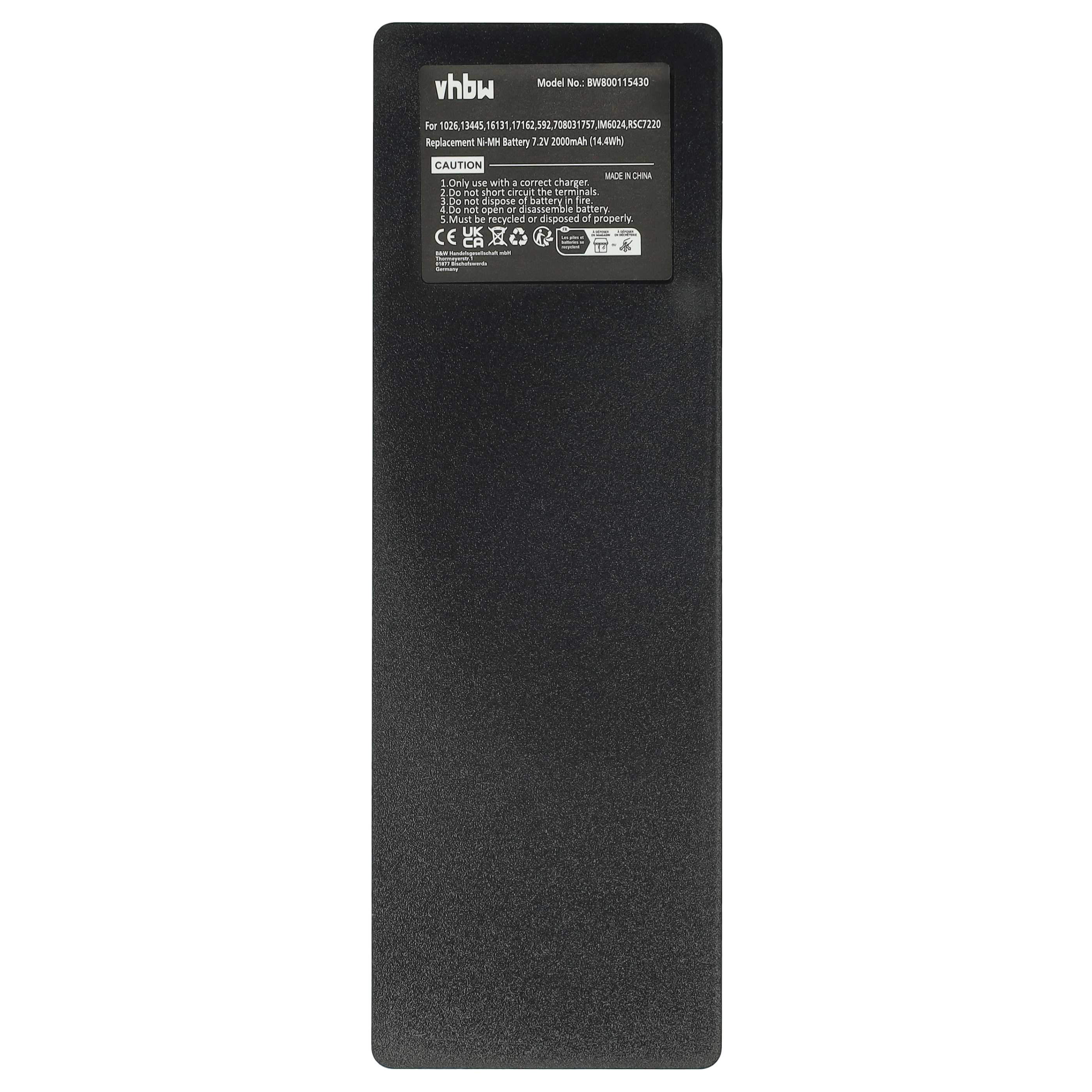 Batterie (5 pièces) remplace Scanreco 1026 pour télécommande Scanreco, Palfinger - 2000mAh 7,2V NiMH
