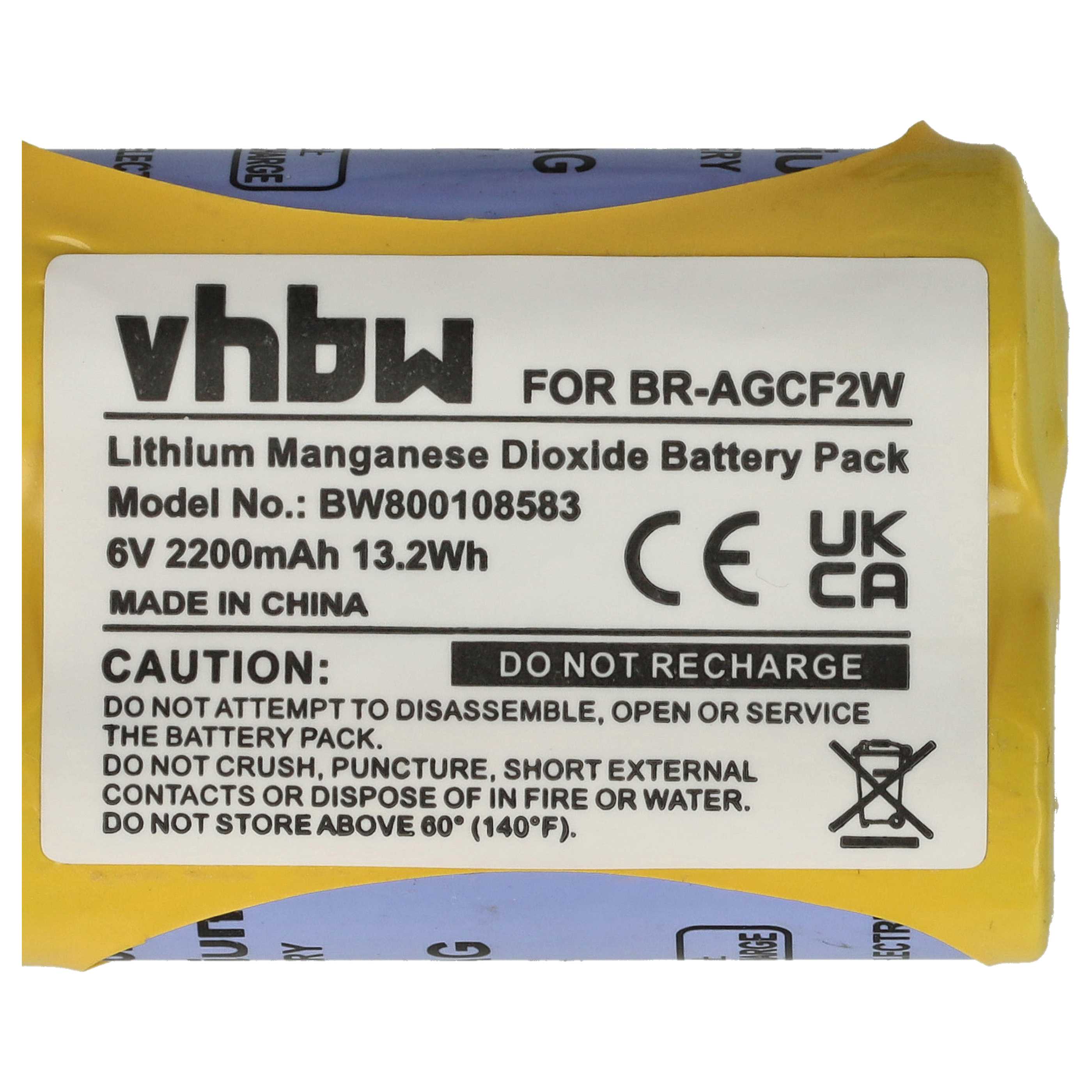 Batterie remplace Ge Fanuc BR-ACF2P pour pour PLC Programmable Logic Controller - 2200mAh 6V Li-MnO2