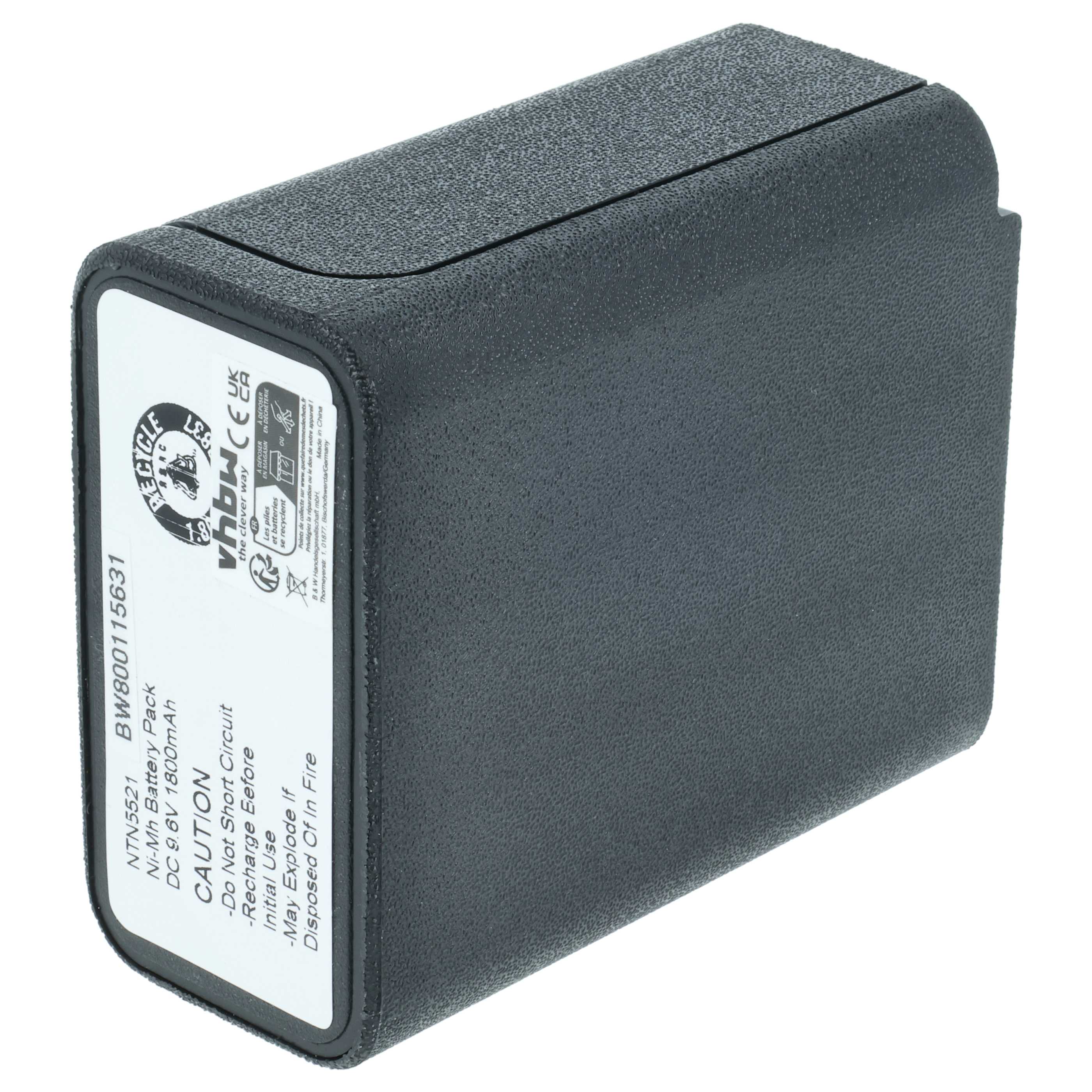 Radio 2x Battery replaces Bullard BU32H1-A, BNH-5447TIC - 1800 mAh 9.6 V NiMH