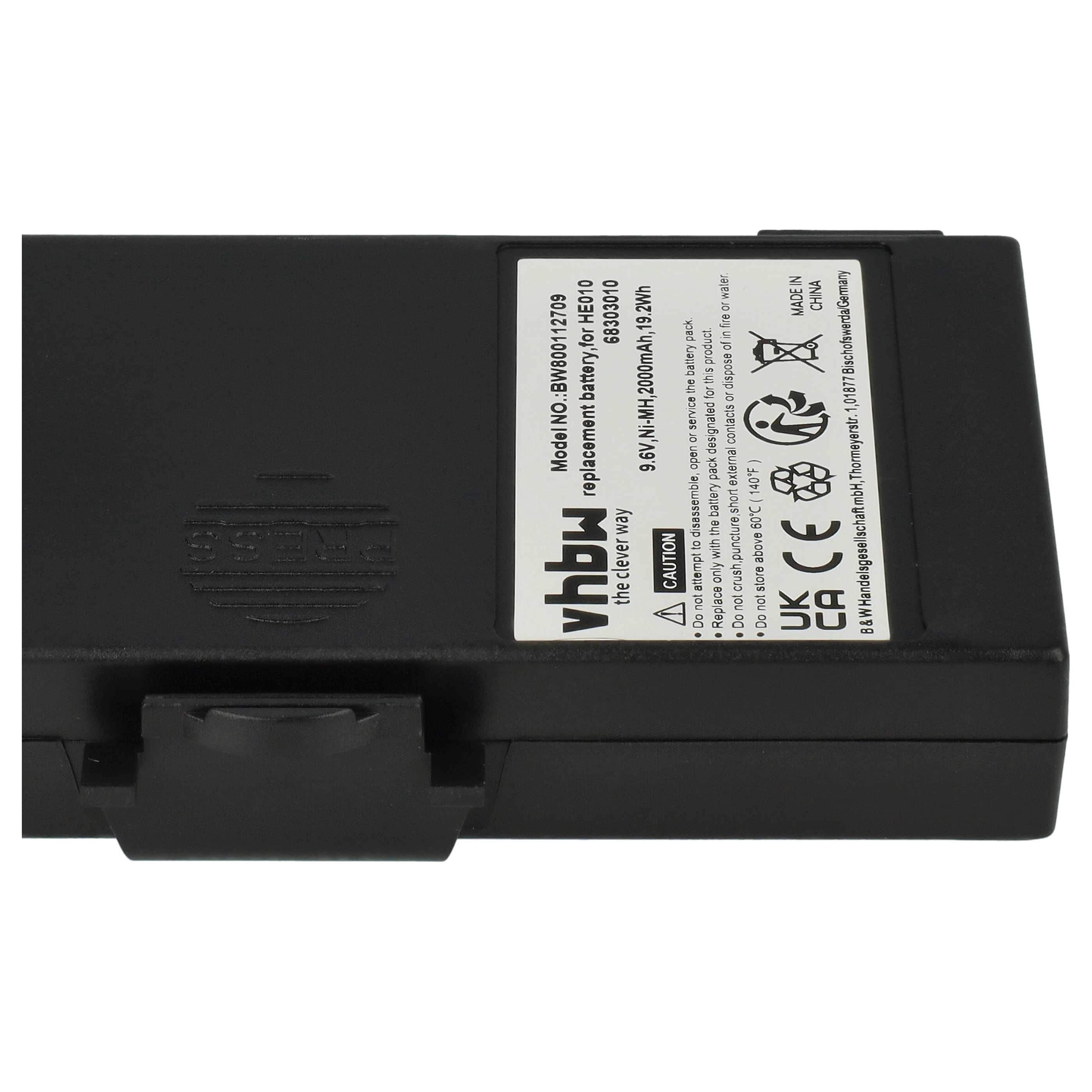 Radio Battery replaces Hetronic 68303000, 68303010, 6830300, 68303020, HE010 - 2000 mAh 9.6 V NiMH
