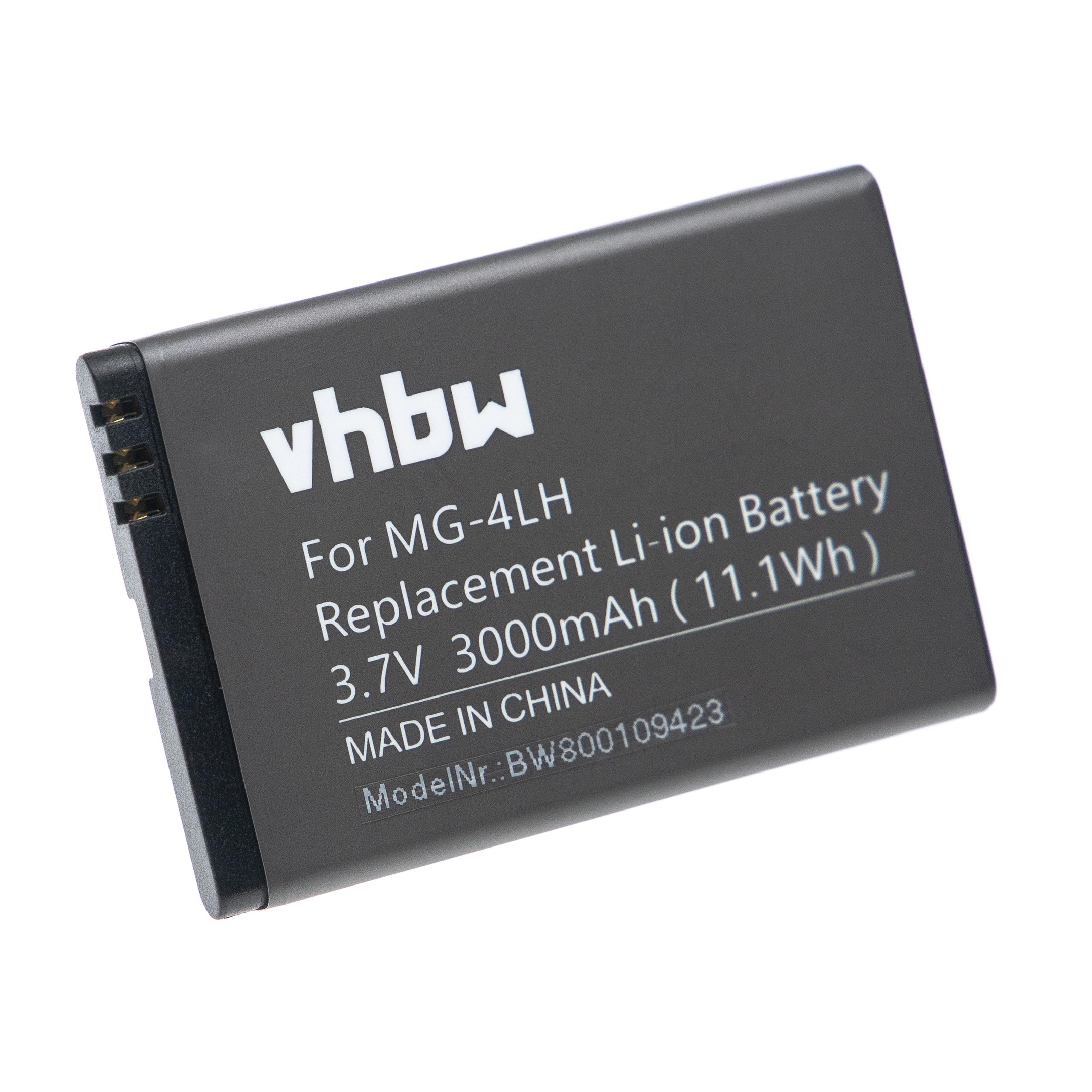 Batterie remplace Spectra MG-4LH, TS21878, 206465 pour navigation GPS - 3000mAh 3,7V Li-ion