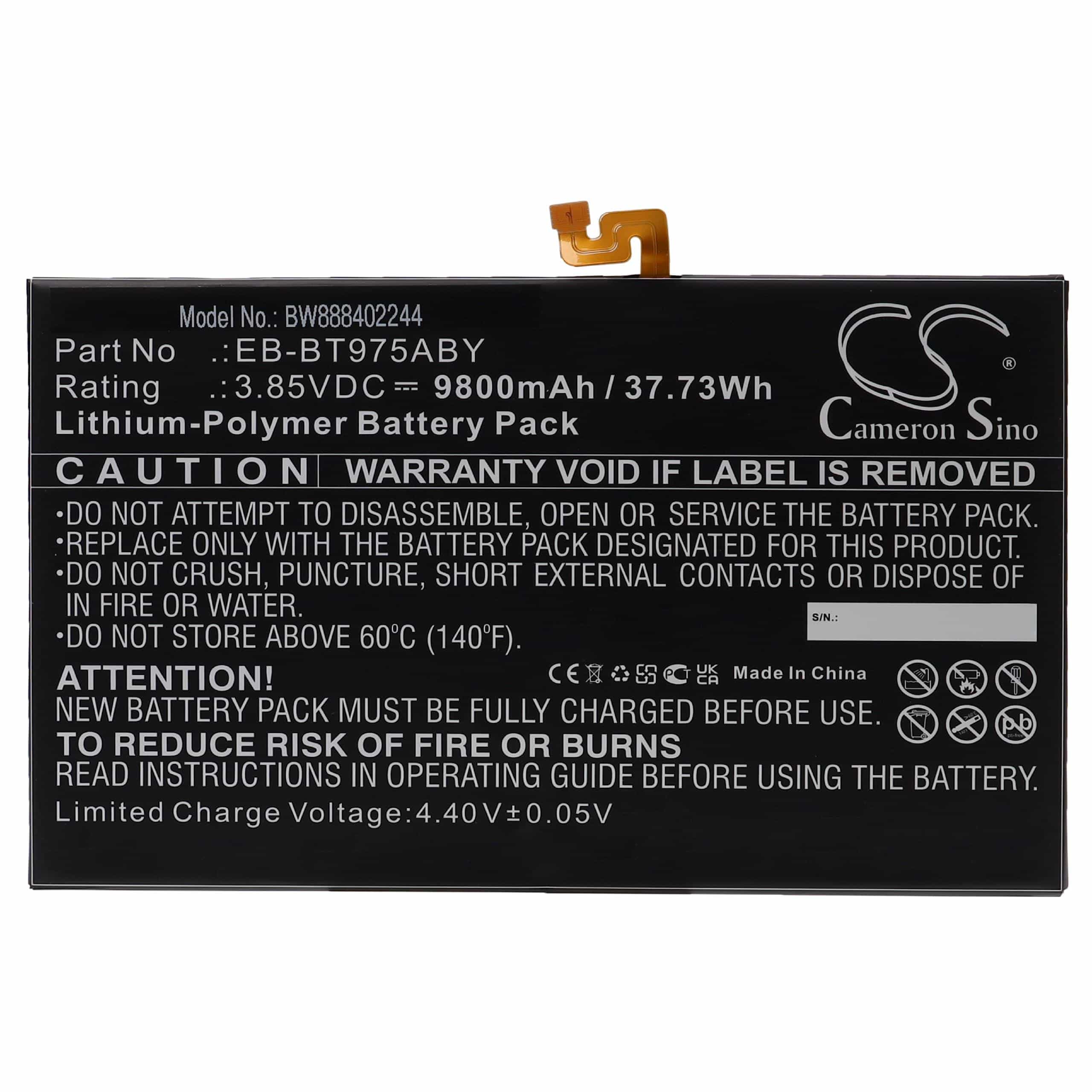 Batteria per tablet sostituisce Samsung EB-BT975ABY Samsung - 9800mAh 3,85V Li-Poly