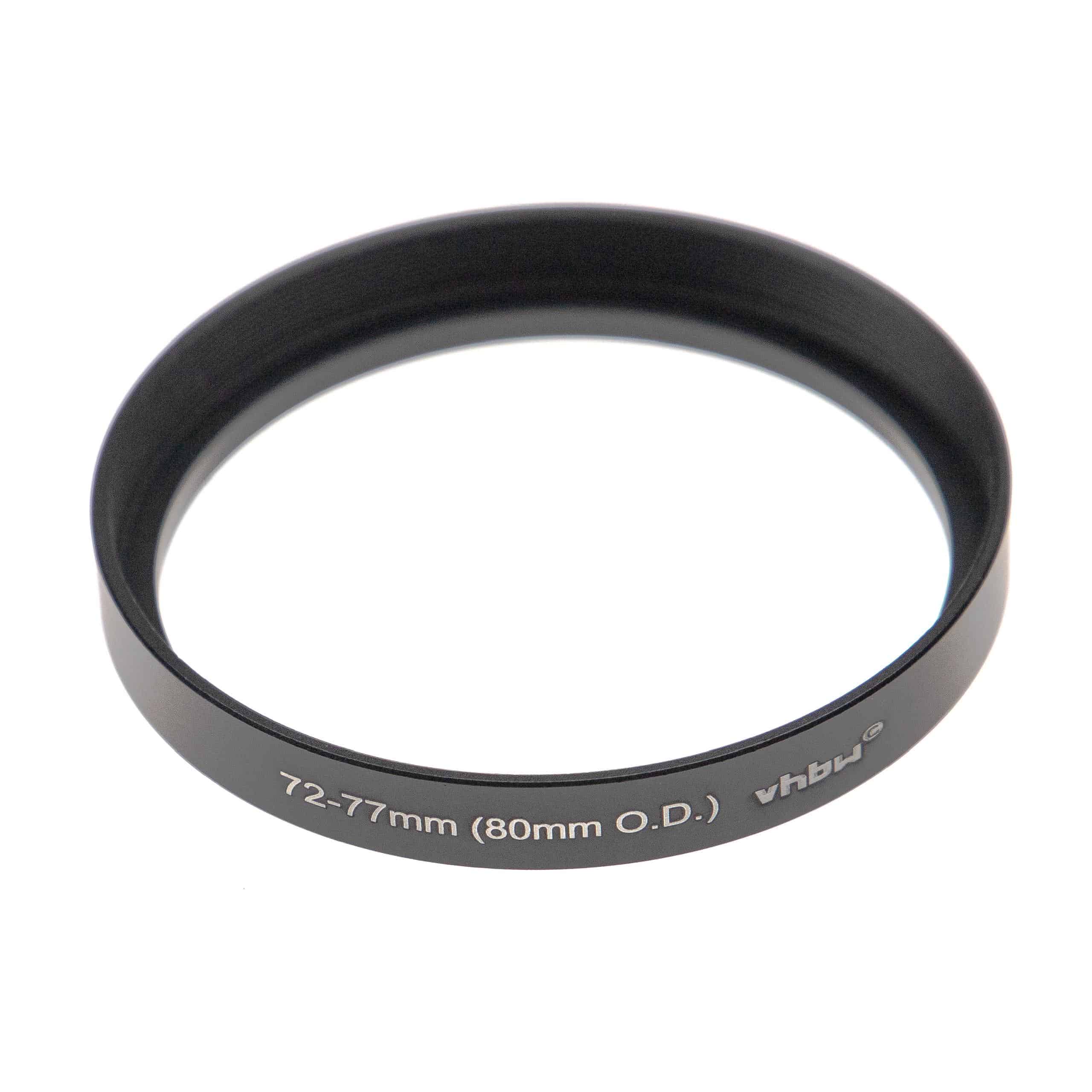 Step-Up Ring Adapter of 72 mm to 77 mm for matte box 80 mm O.D. - Filter Adapter