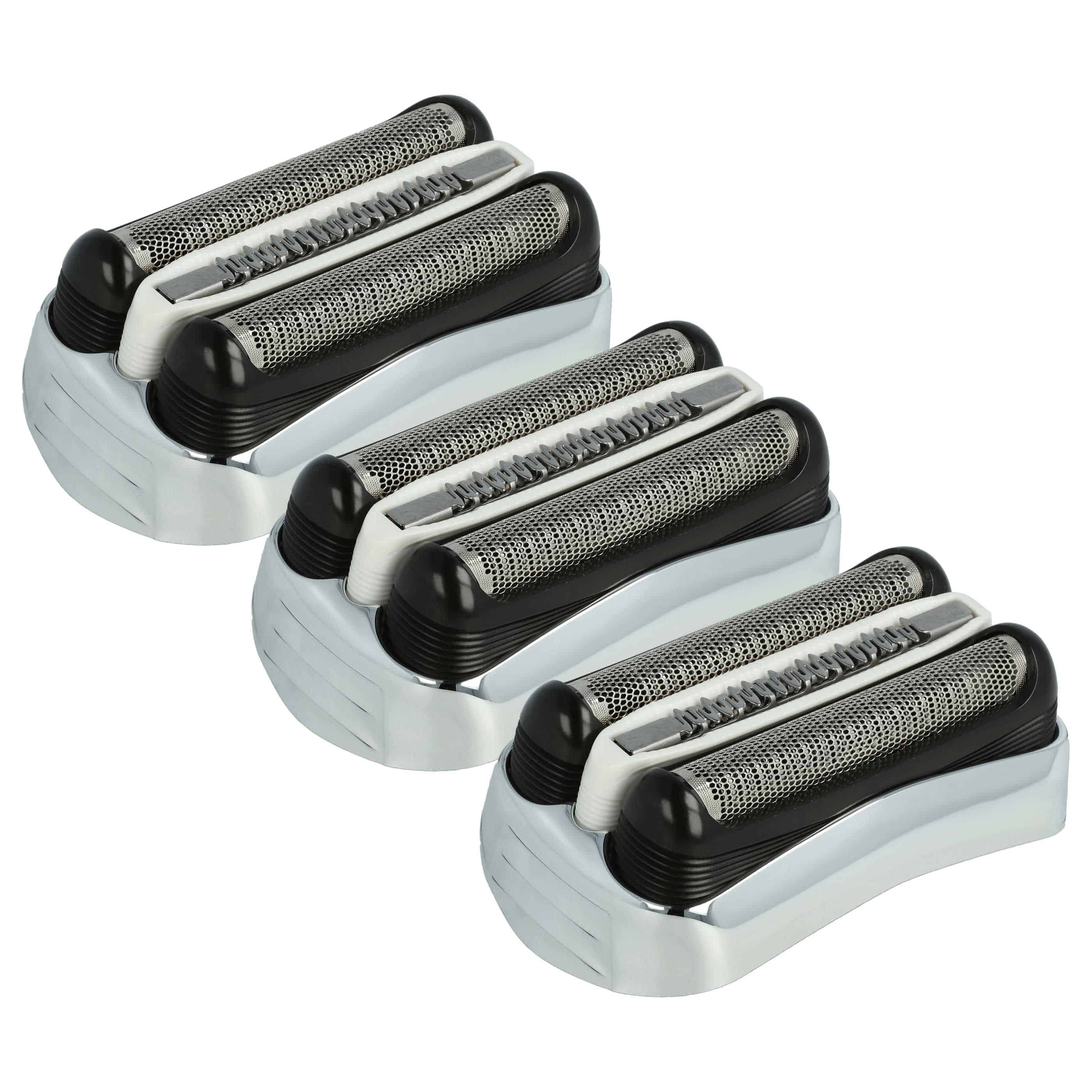 3x cabezales reemplaza Braun 32B, 32S para afeitadoras Braun - plata