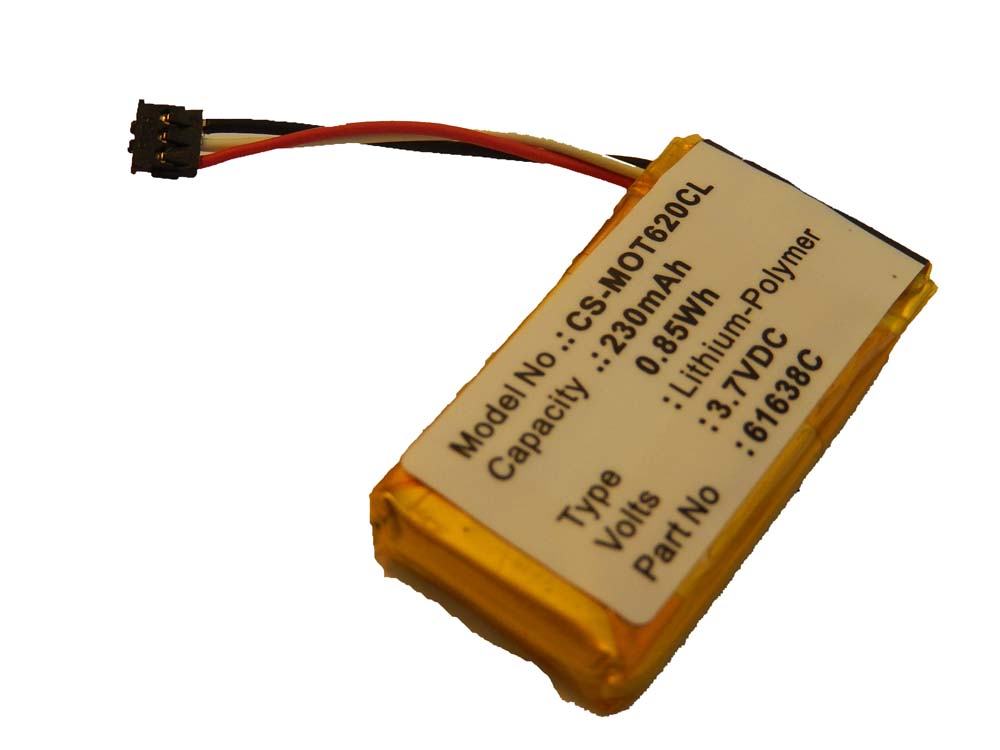 Batterie remplace Motorola SNN5904A, 61638C pour téléphone - 230mAh 3,7V Li-polymère