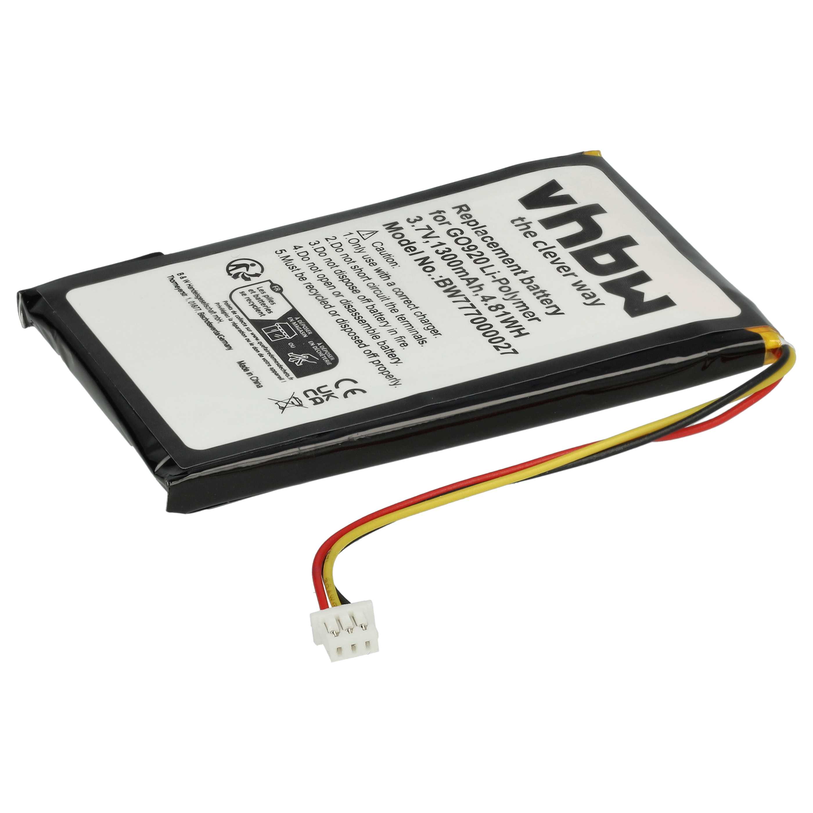 Akumulator do nawigacji GPS TomTom - 1300 mAh 3,7 V LiPo