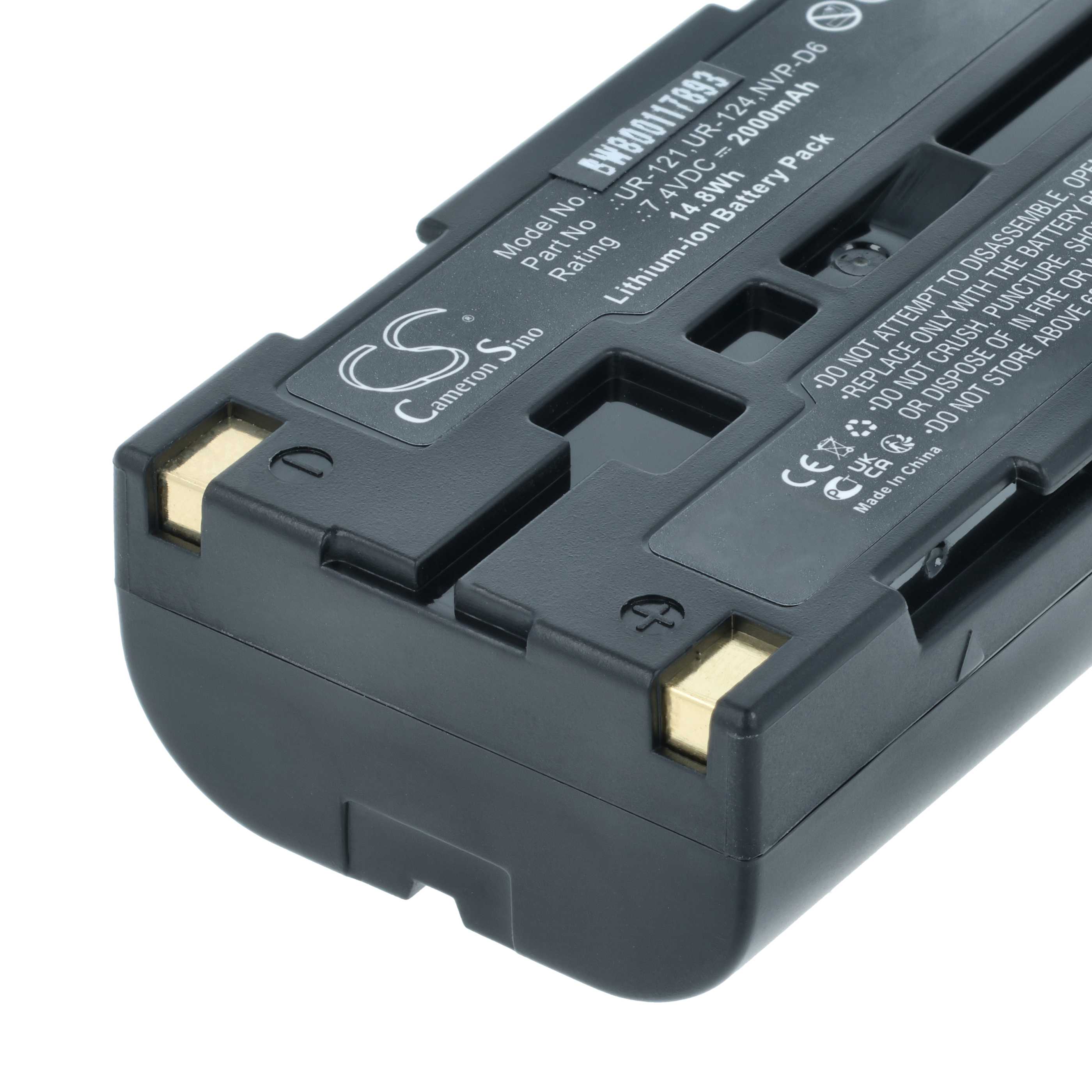 3x Batería reemplaza Sanyo UR-121D, UR-124D, UR-124, UR-121, NVP-D6 para cámara - 2000 mAh 7,4 V Li-Ion