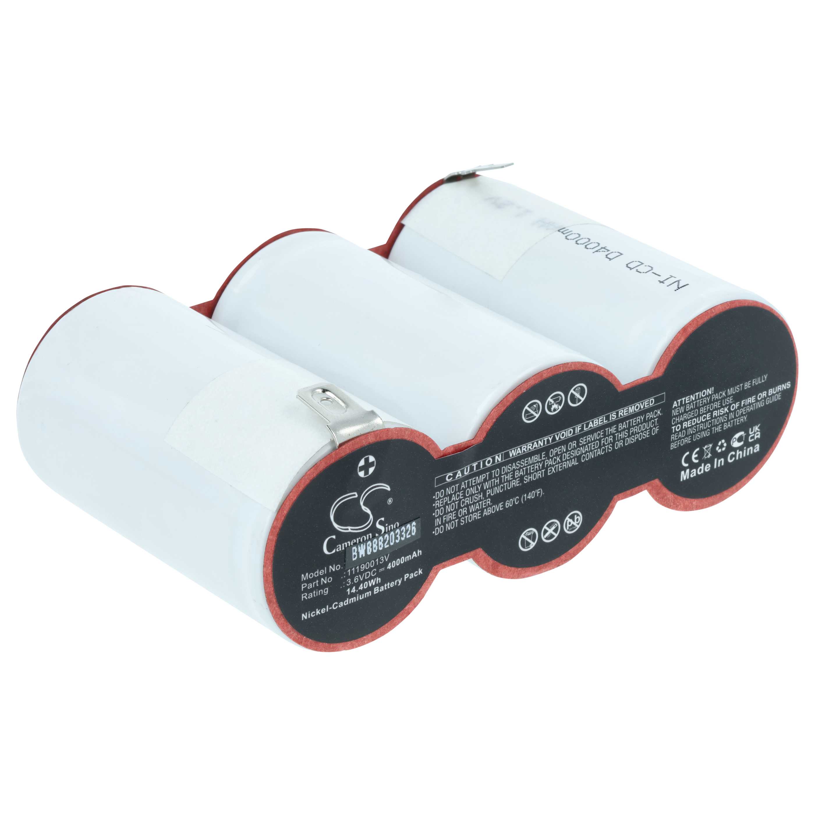 Batteria per illuminazione di emergenza sostituisce Van Lien 11190013V - 4000mAh 3,6V NiCd