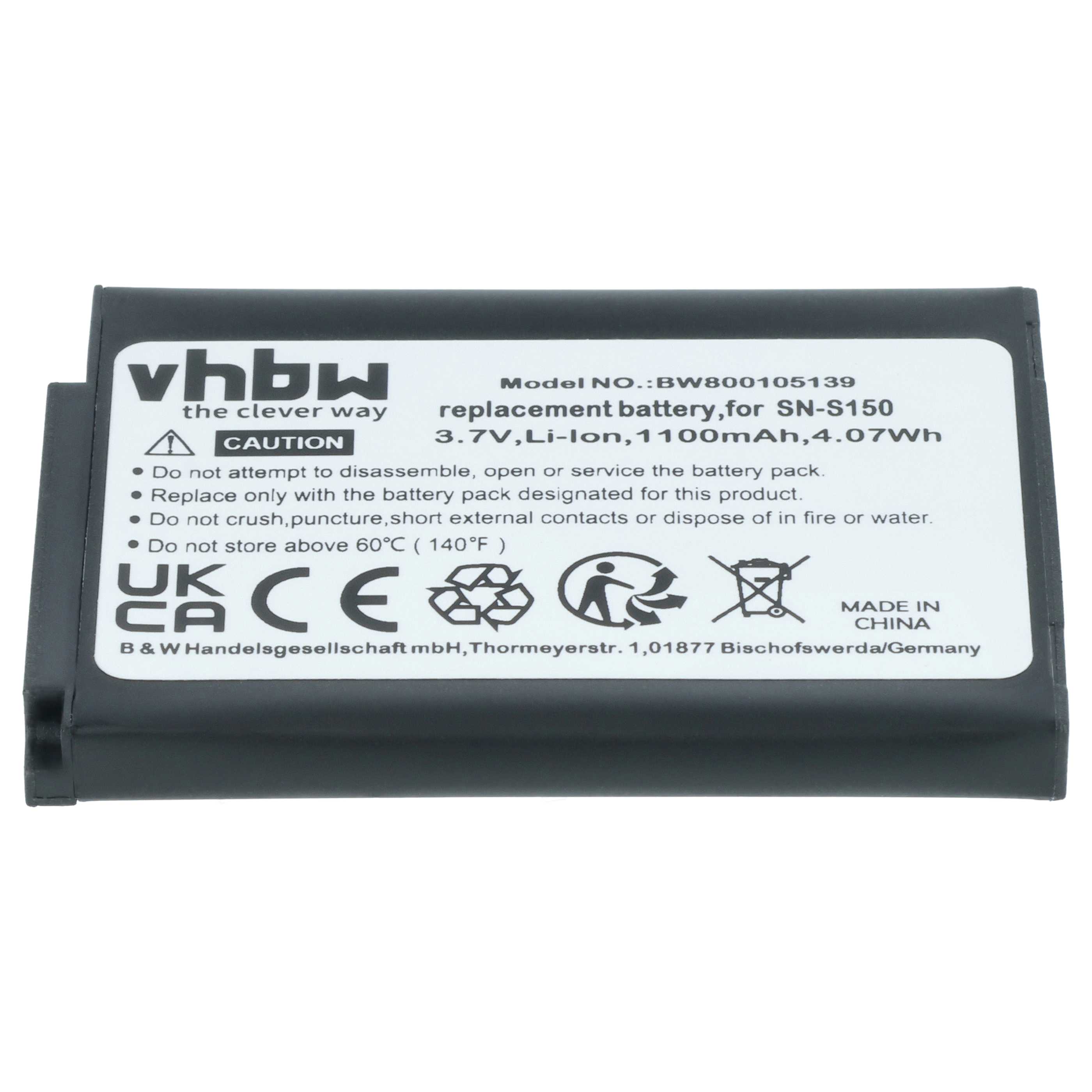 Baby Monitor Battery replaces Philips 996510061843, SN-S150, N-S150, 20600002300 - 1100 mAh 3.7 V Li-Ion