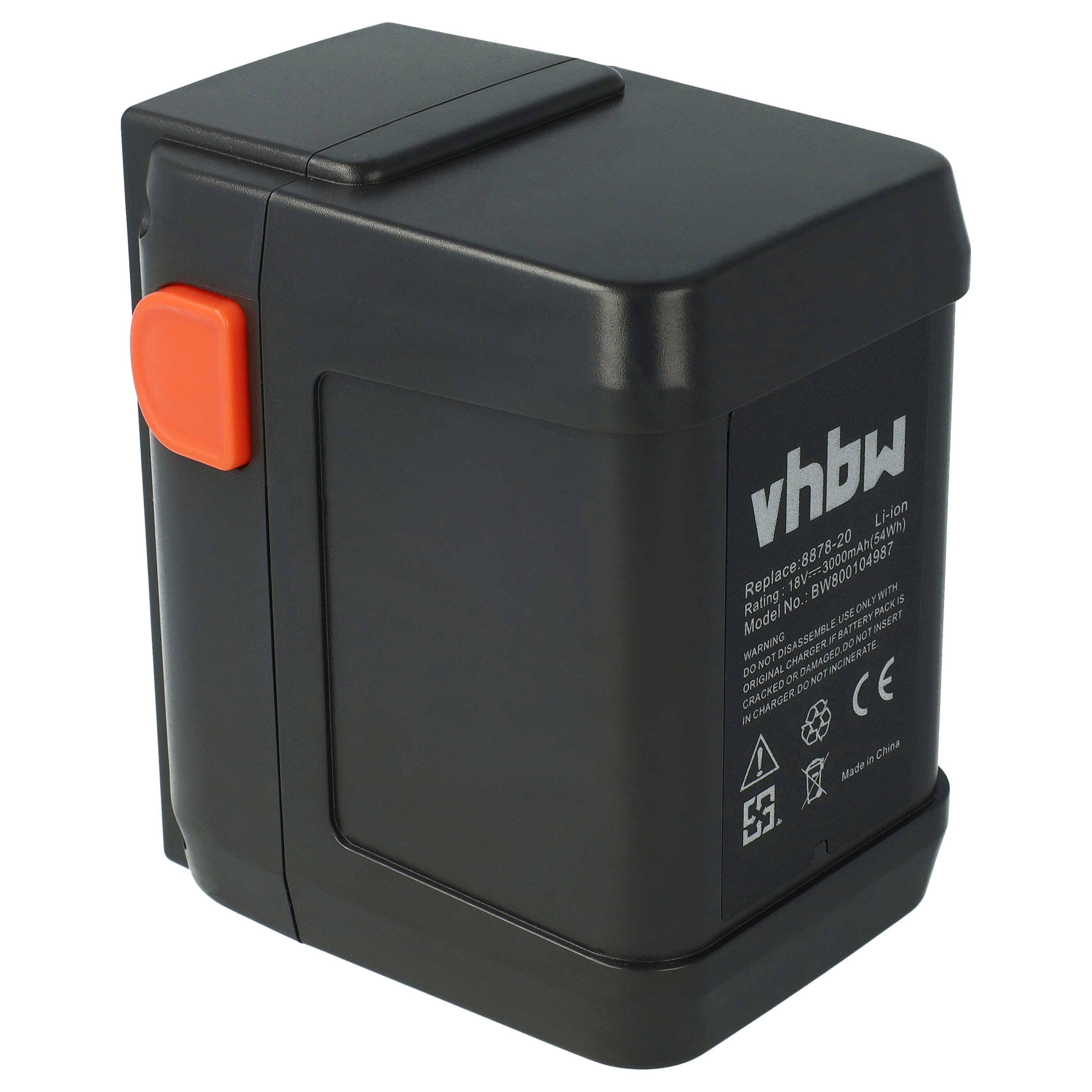 2x Battery replaces Gardena 8835, 8839, 8839-20, 8835-20, 8835-U, 8835-00.701.00 - 3000 mAh 18 V Li-Ion, black