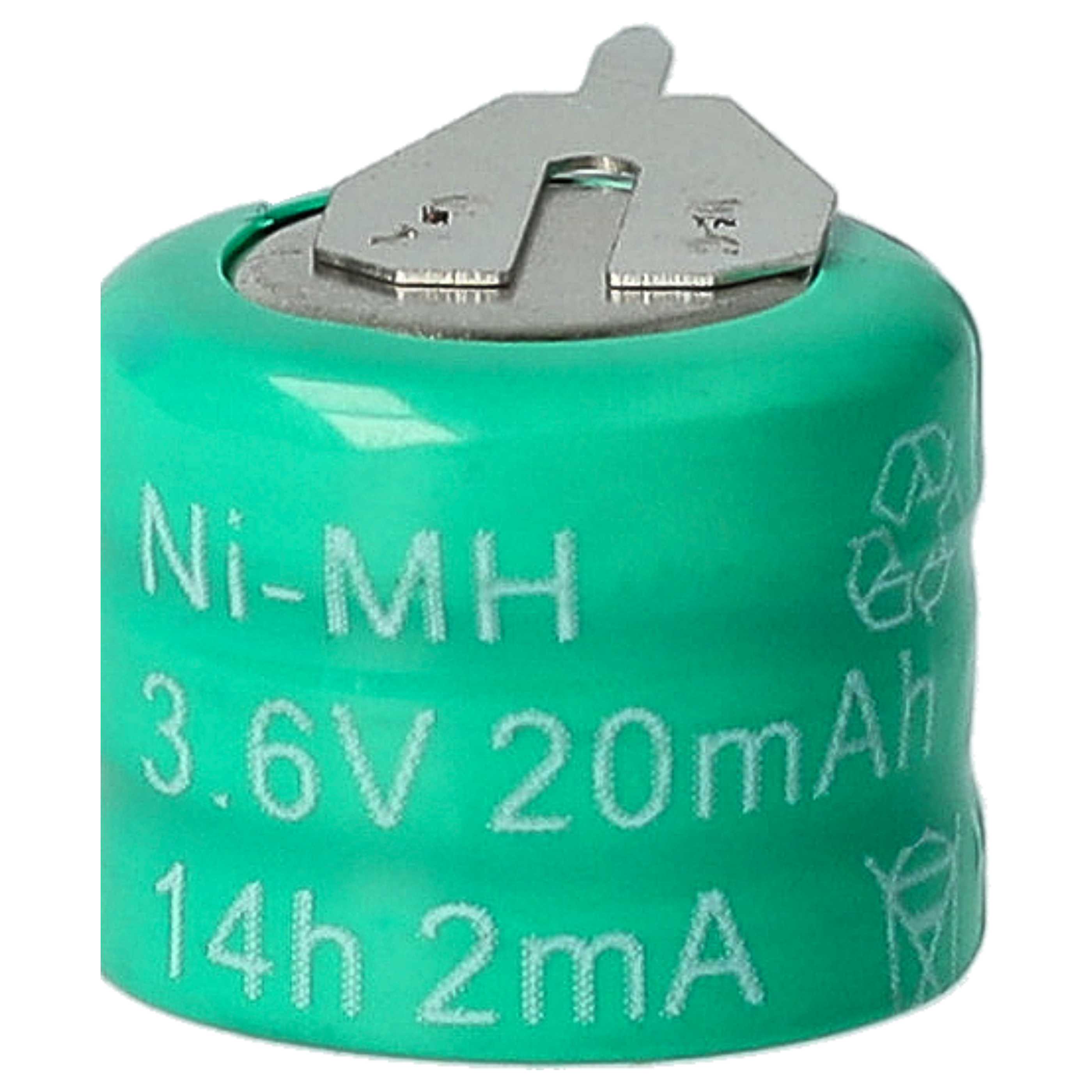 10x Button Cell Battery Type 3/V15H 2 Pins for Model Building Solar Lamps etc. - 20 mAh 3.6 V NiMH