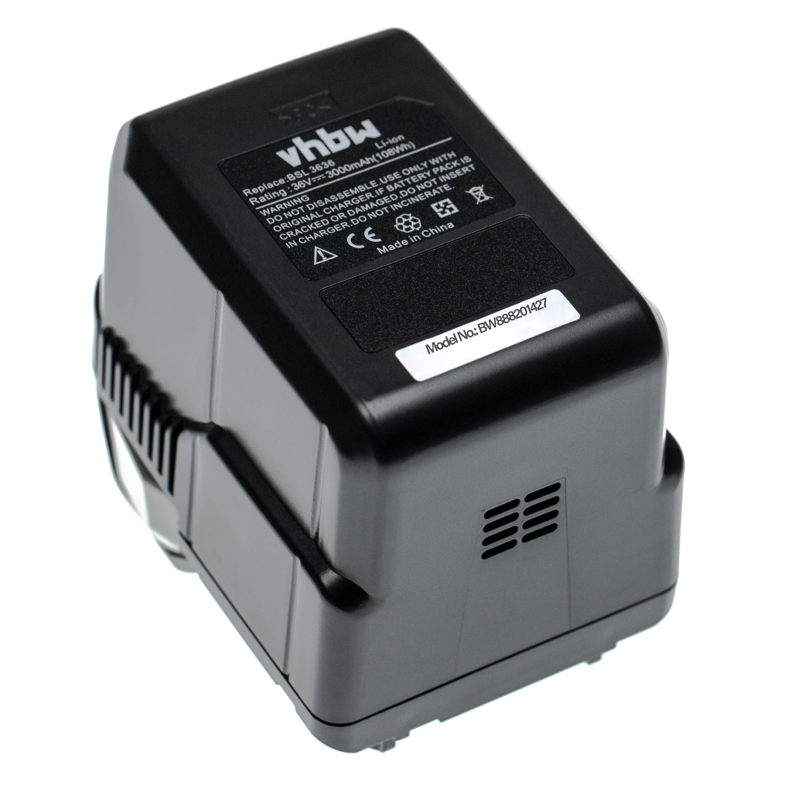 Batterie remplace Hitachi / Hikoki 328036, 334998, 334997 pour outil électrique - 3000 mAh, 36 V, Li-ion