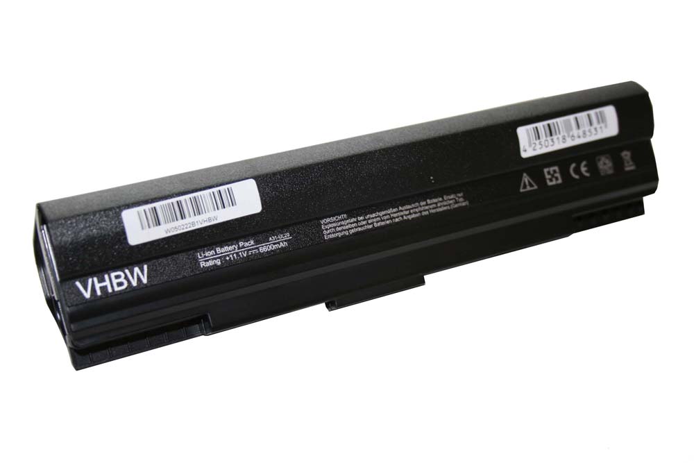 Batterie remplace Asus 07GO16EE1875M-00A20-949-114F pour ordinateur portable - 6600mAh 11,1V Li-ion, noir