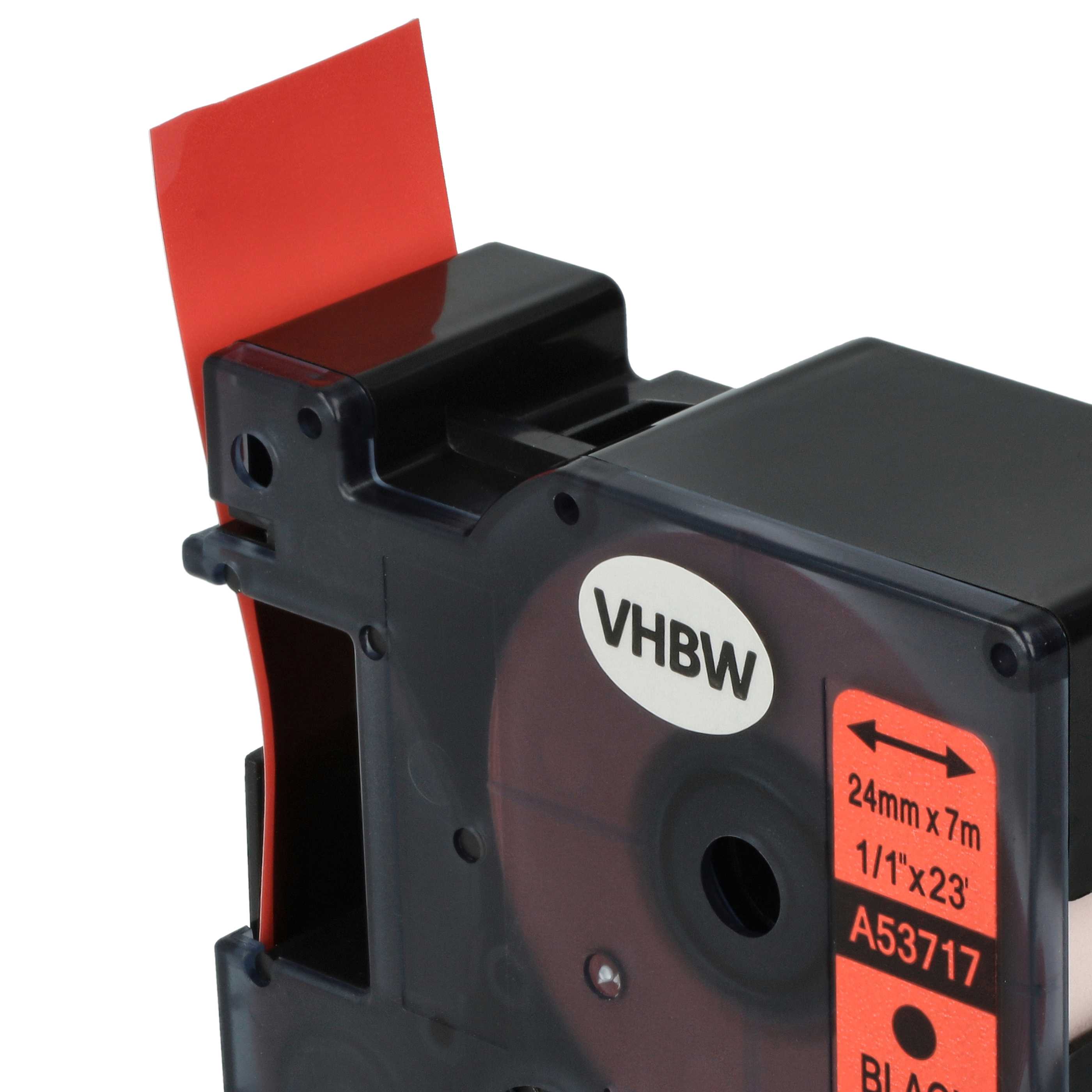 Label Tape replaces Dymo D1, 53717 - 24 mm Black to Red