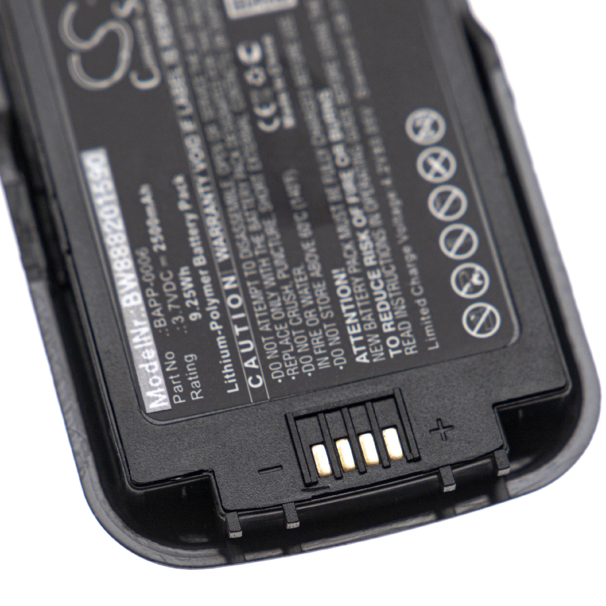 MP3-Player Battery Replacement for HumanWare BAPP-0006 - 2500mAh 7.4V Li-polymer
