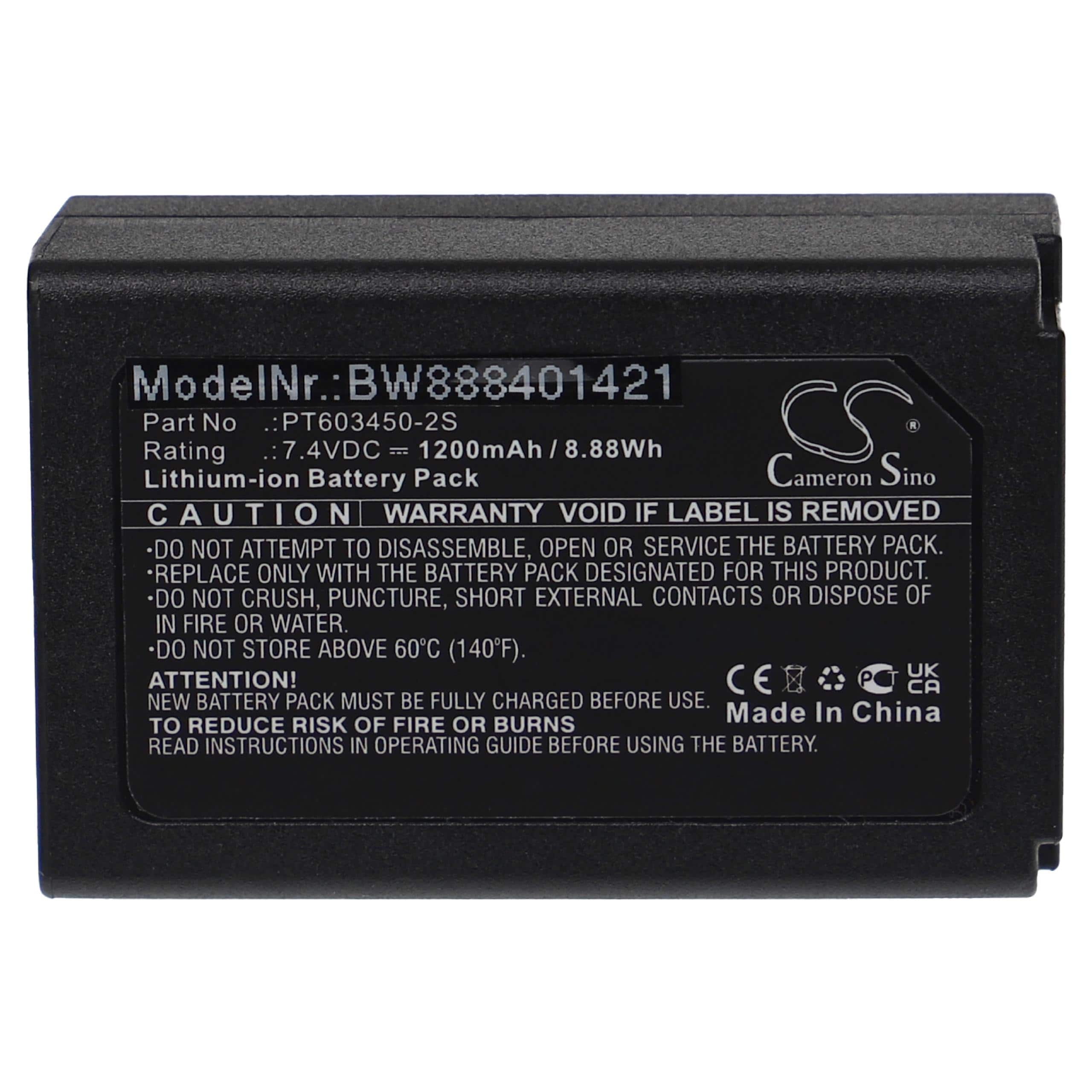 Akumulator do przyrządu pomiarowego zamiennik CEM PT603450-2S - 1200 mAh 7,4 V Li-Ion