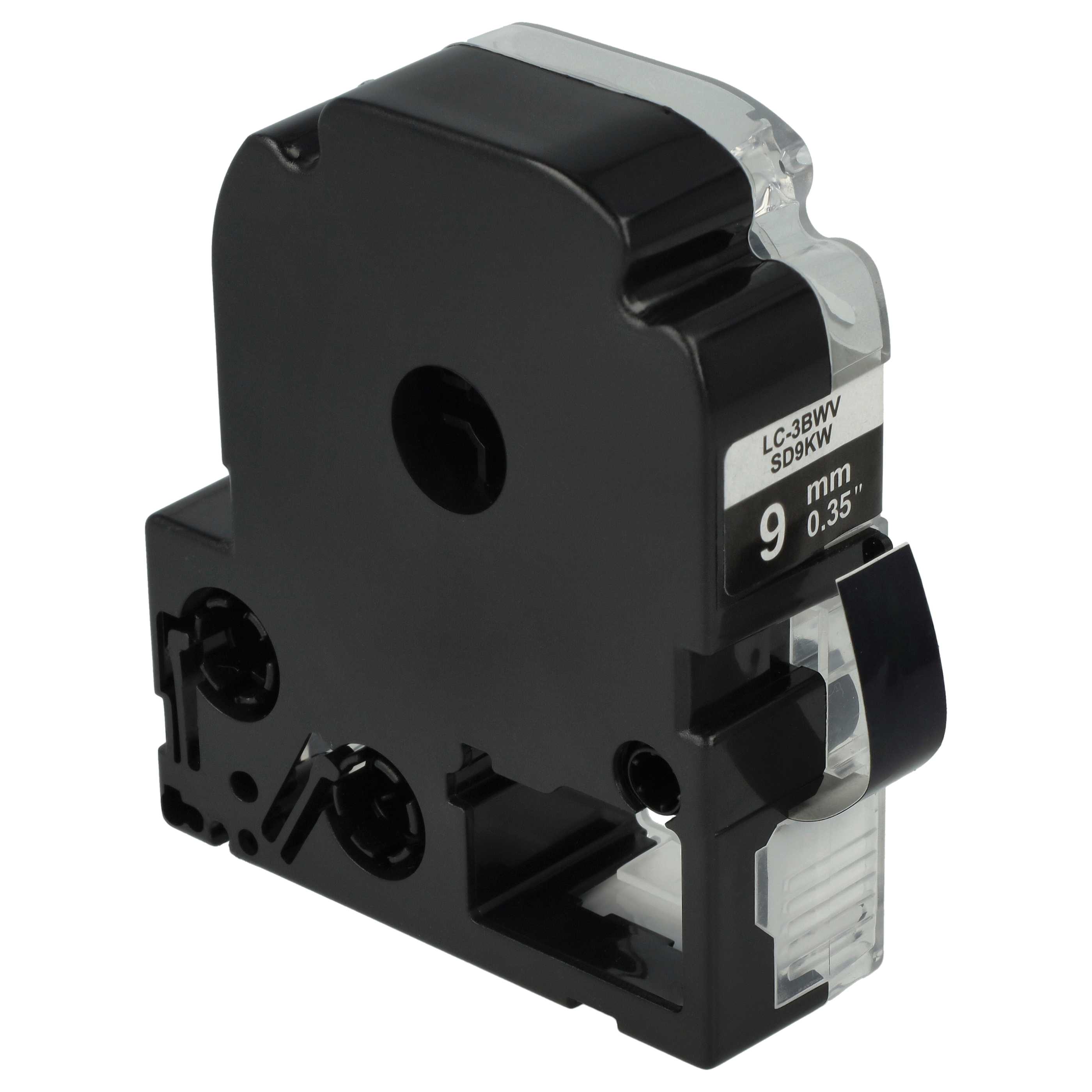 Label Tape replaces Epson LC-3BWV - 9 mm White to Black