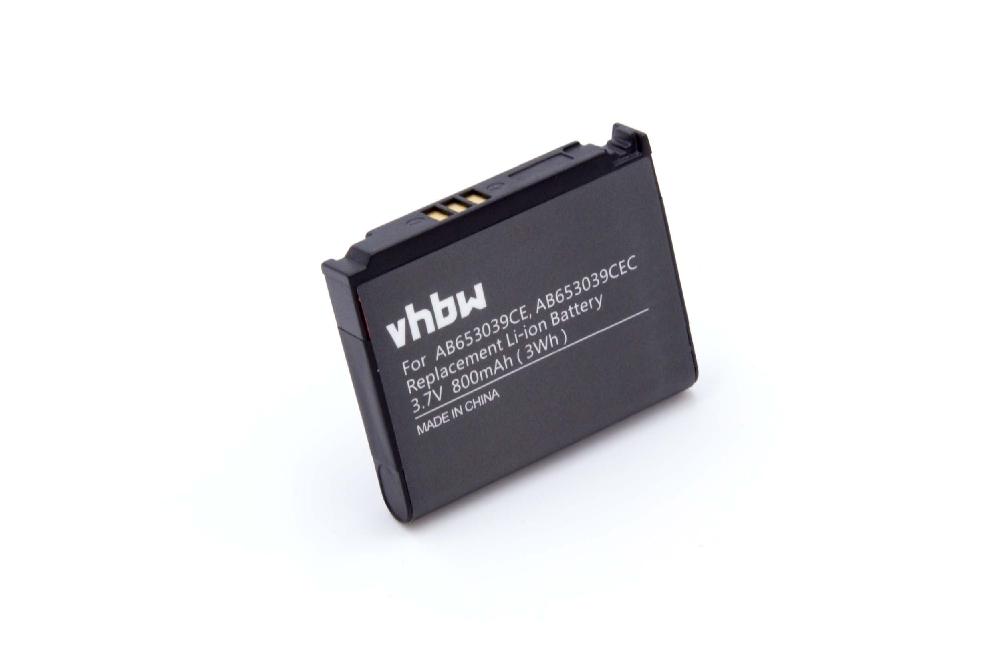 Mobile Phone Battery Replacement for Samsung AB653039CC, AB653039CEC, AB653039CE - 800mAh 3.7V Li-Ion