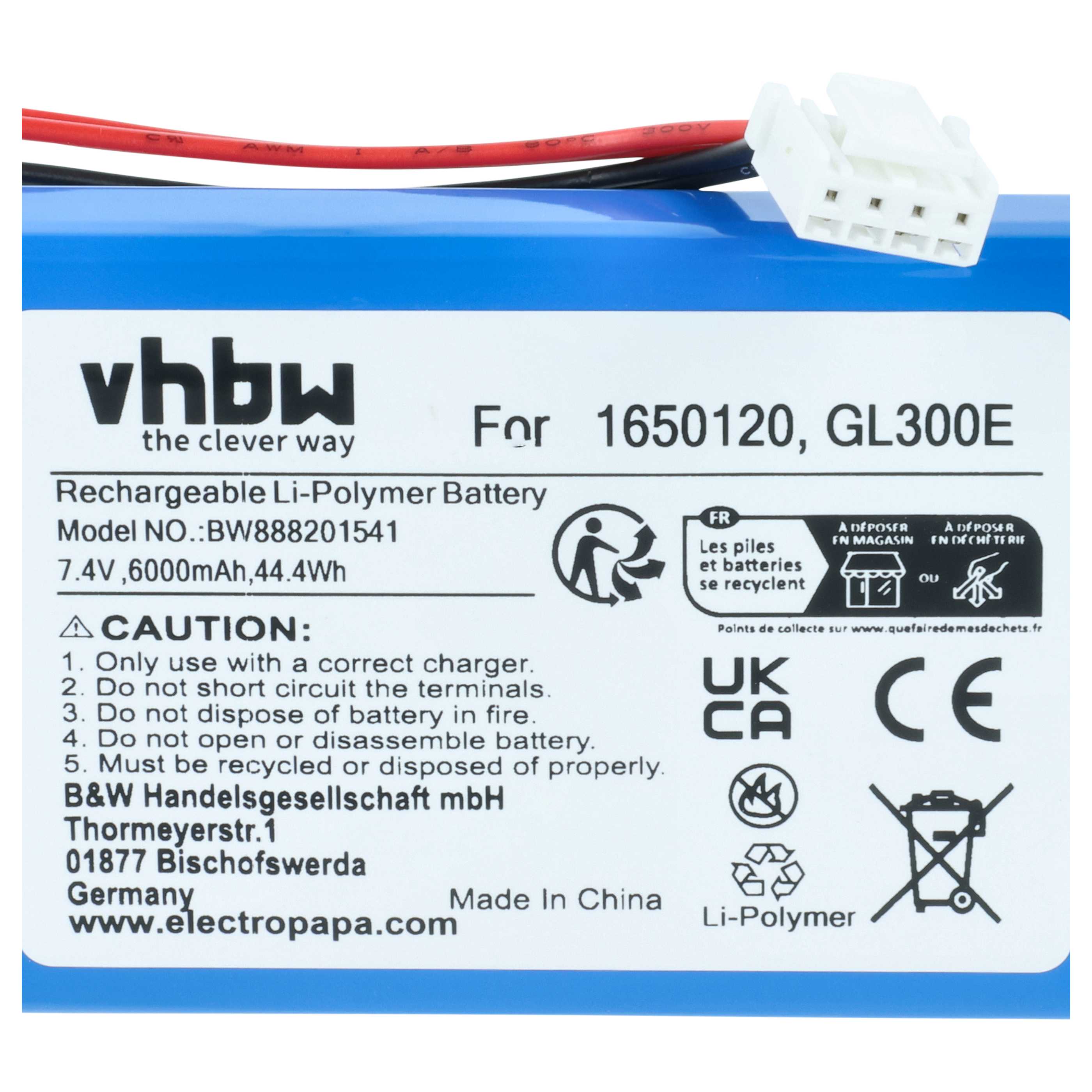 Batteria per controller drone, telecomando sostituisce DJI 1650120 - 6000mAh 7,4V Li-Poly