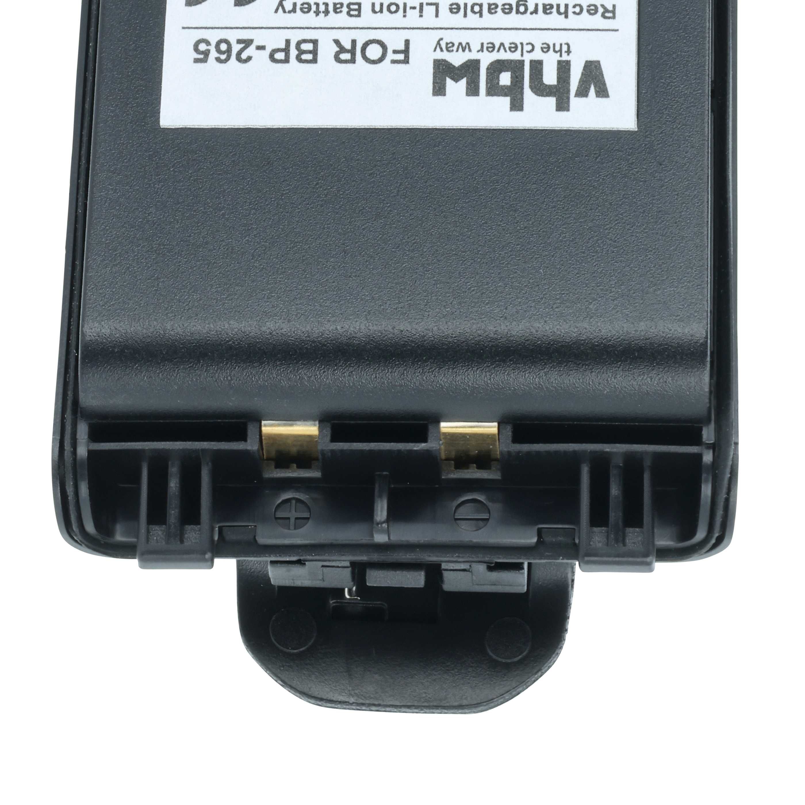 Radio 2x Battery replaces Icom BP-265LI, BP-265 - 2500 mAh 7.4 V Li-Ion + Belt Clip