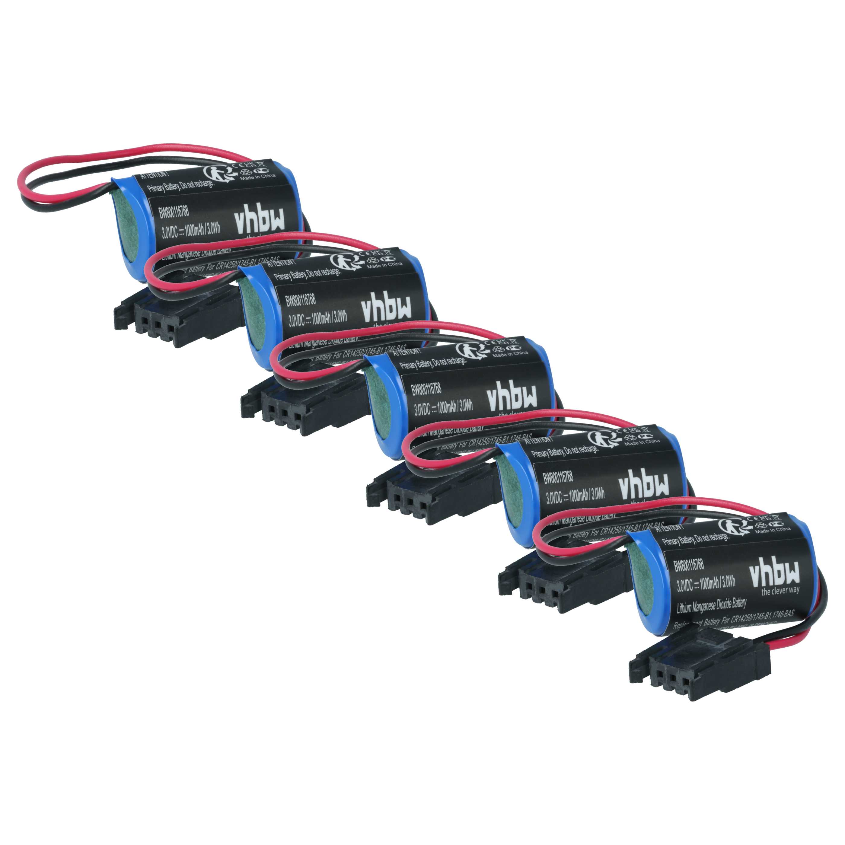 Industrial Controller 5x Battery replaces Allen Bradley 1747-BA, 1746-BAS, 1745-B1 - 1000mAh 3V Li-MnO2