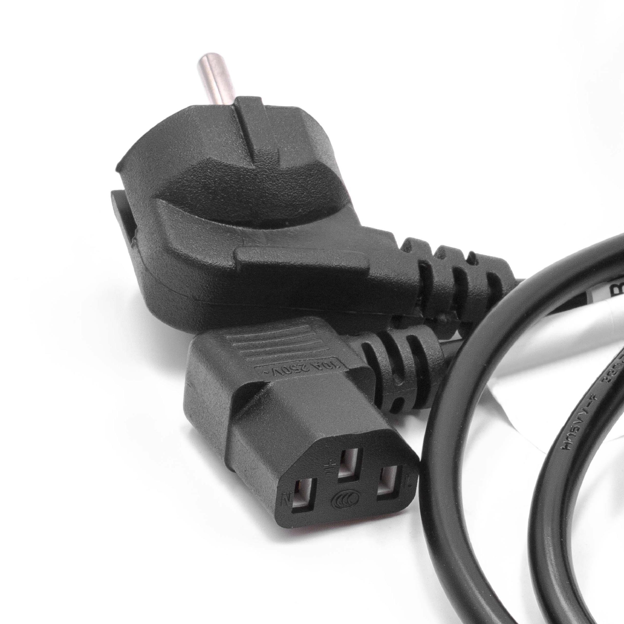 C13 Power Cable Euro Plug suitable for Devices - 2 m, Angled