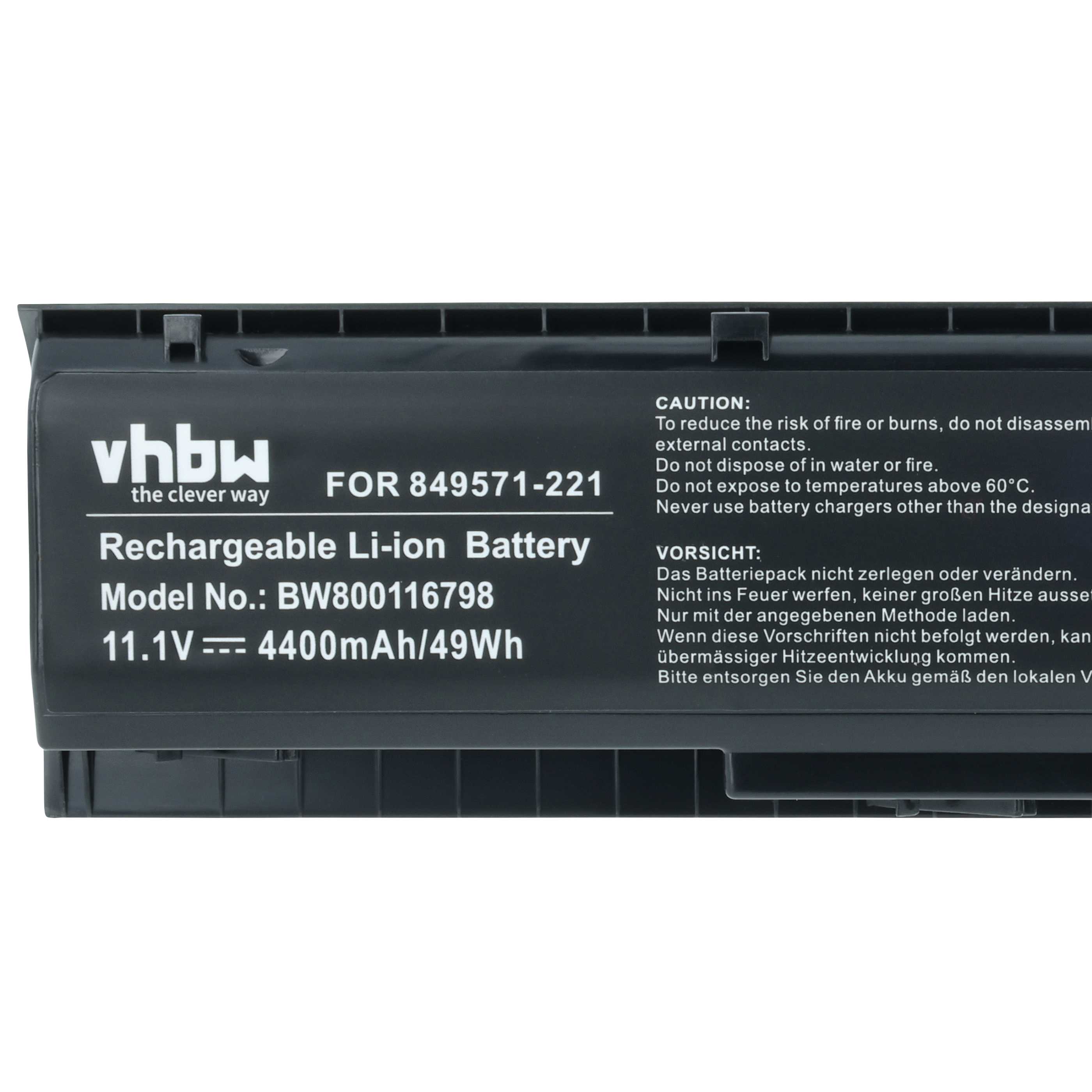 Akumulator do laptopa zamiennik HP 849571-221, 849571-251, 849571-241 - 4400 mAh 11,1 V Li-Ion, czarny