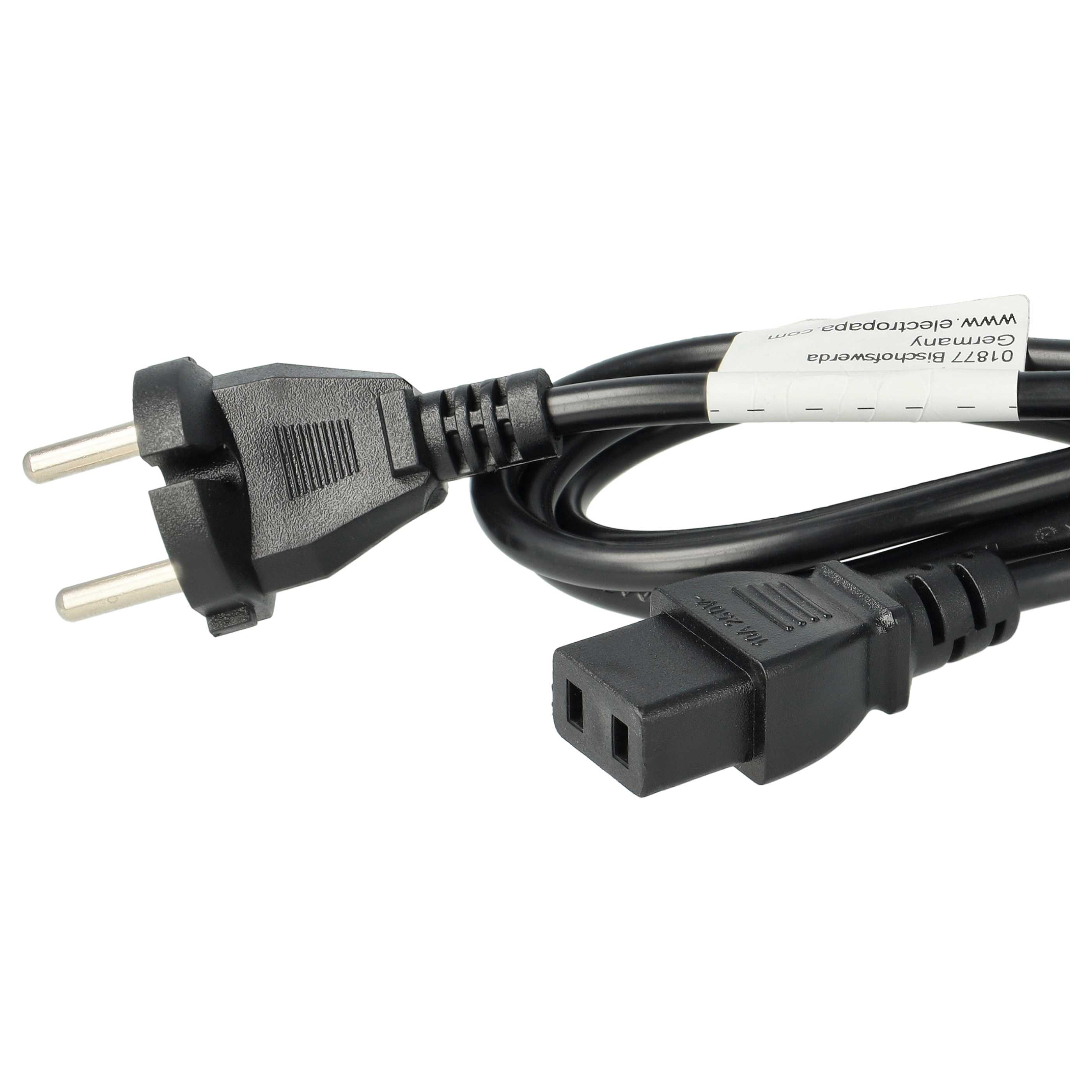 Cable de red C9 conector Schuco compatible con dispositivo IEC por ej. PC, monitor, ordenador, etc. - 2 m