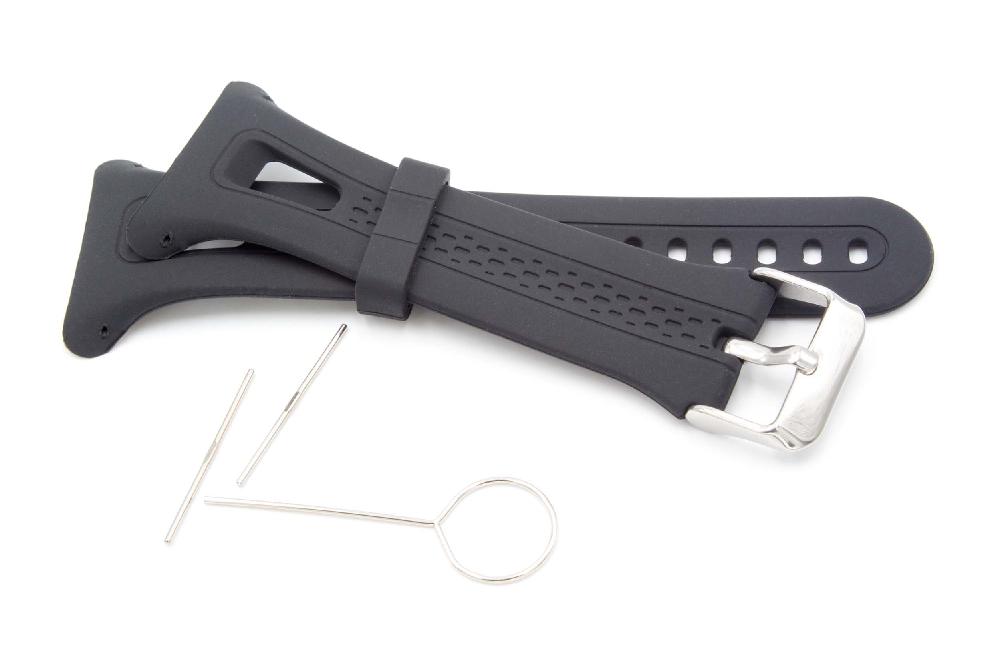 Bracelet pour montre intelligente Garmin Forerunner - 11,5cm + 9,7 cm de long, silicone, noir
