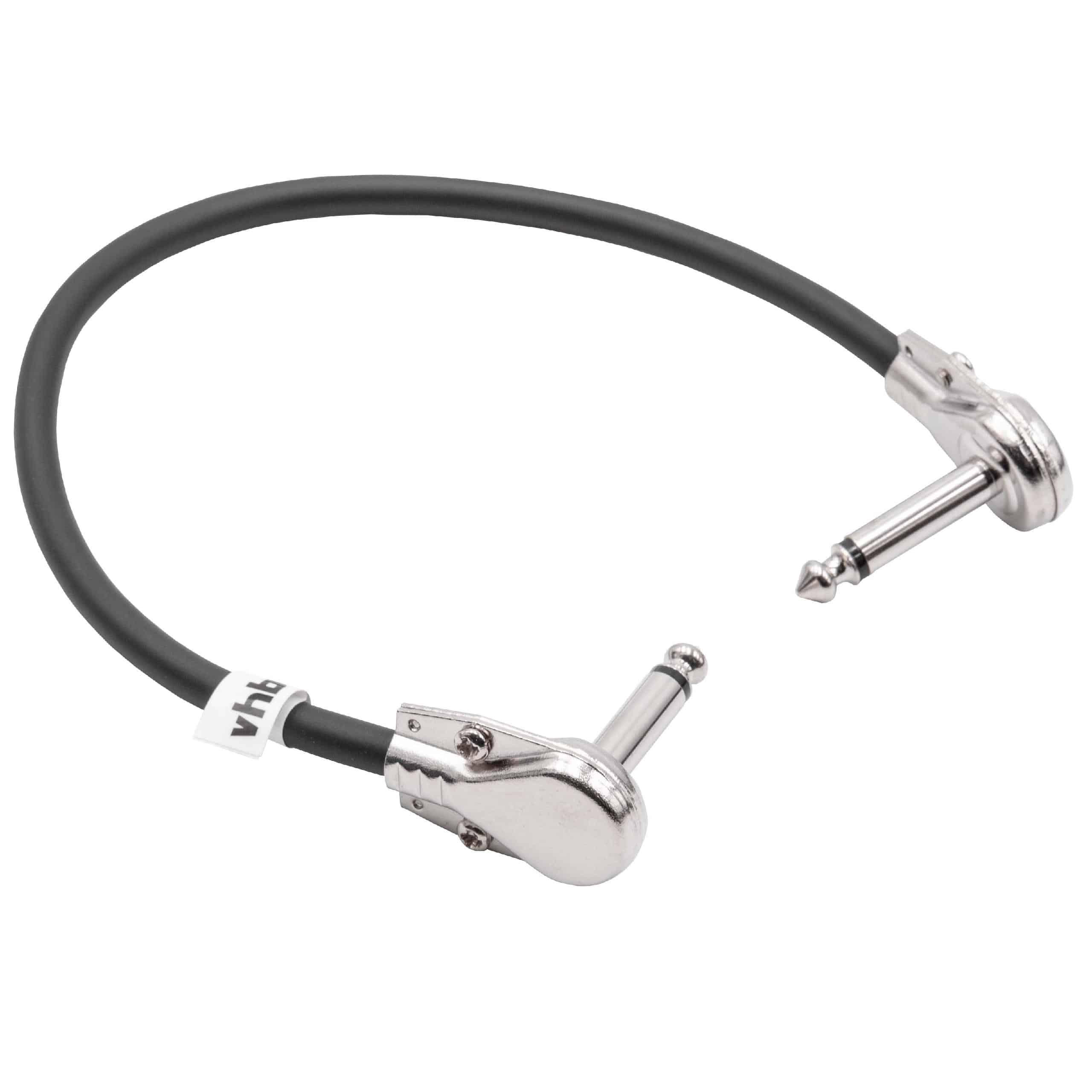 Guitar Patch Cable 30cm Jack Cable for Pedal Board - Patch Cord with 6.3mm Jack Plug, Right Angle, Flat, black
