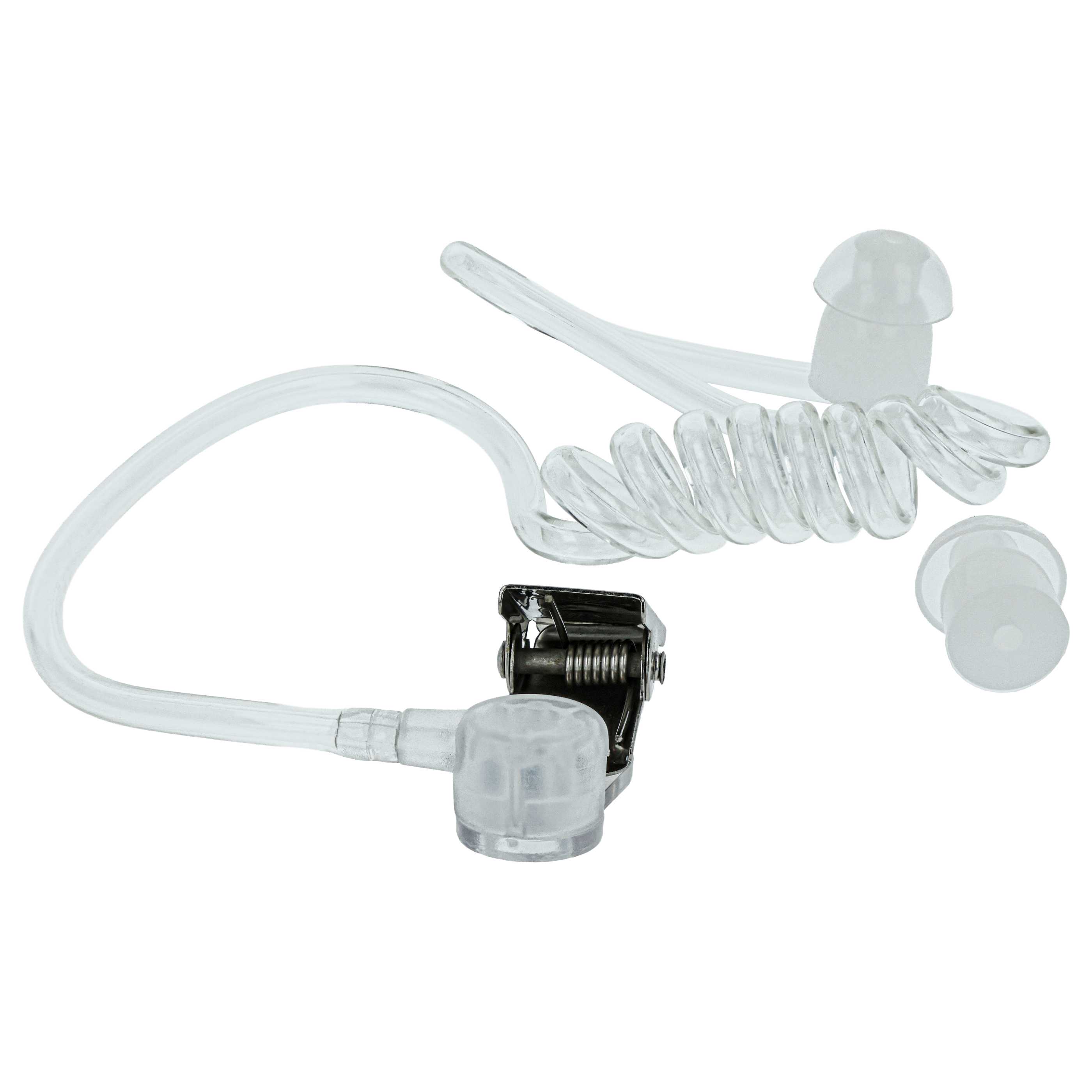 Schallschlauch passend für Motorola FTN6707 Headset - Mit Ohrolive, Adapter + Clip, transparent, weiß