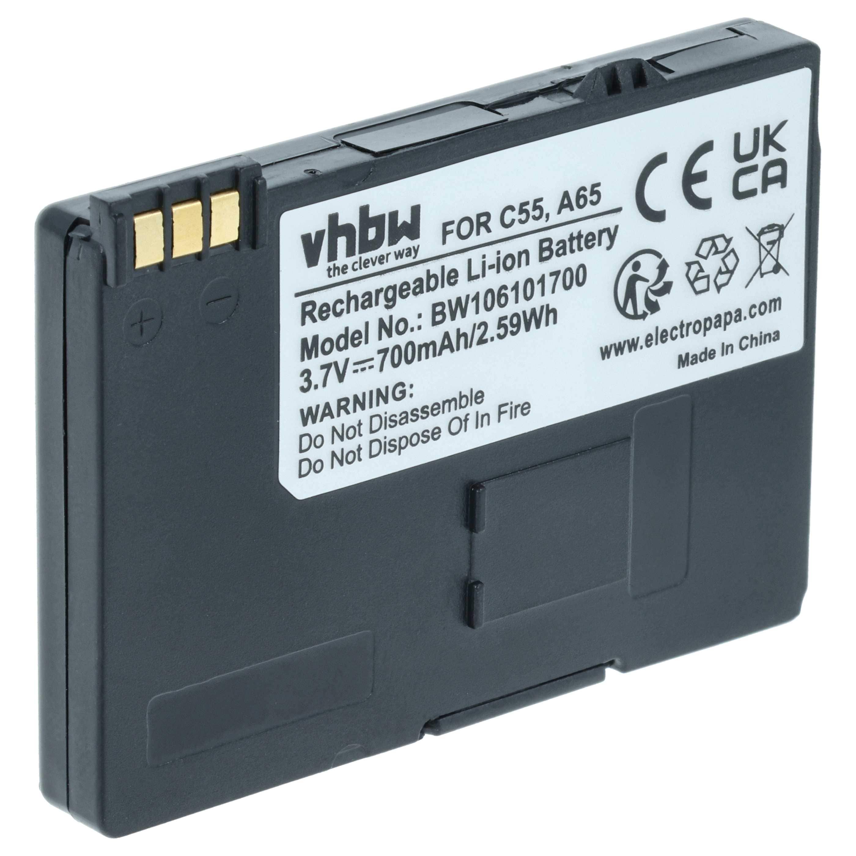 Batterie remplace Siemens EBA-510 pour téléphone Siemens - 700mAh 3,7V Li-ion