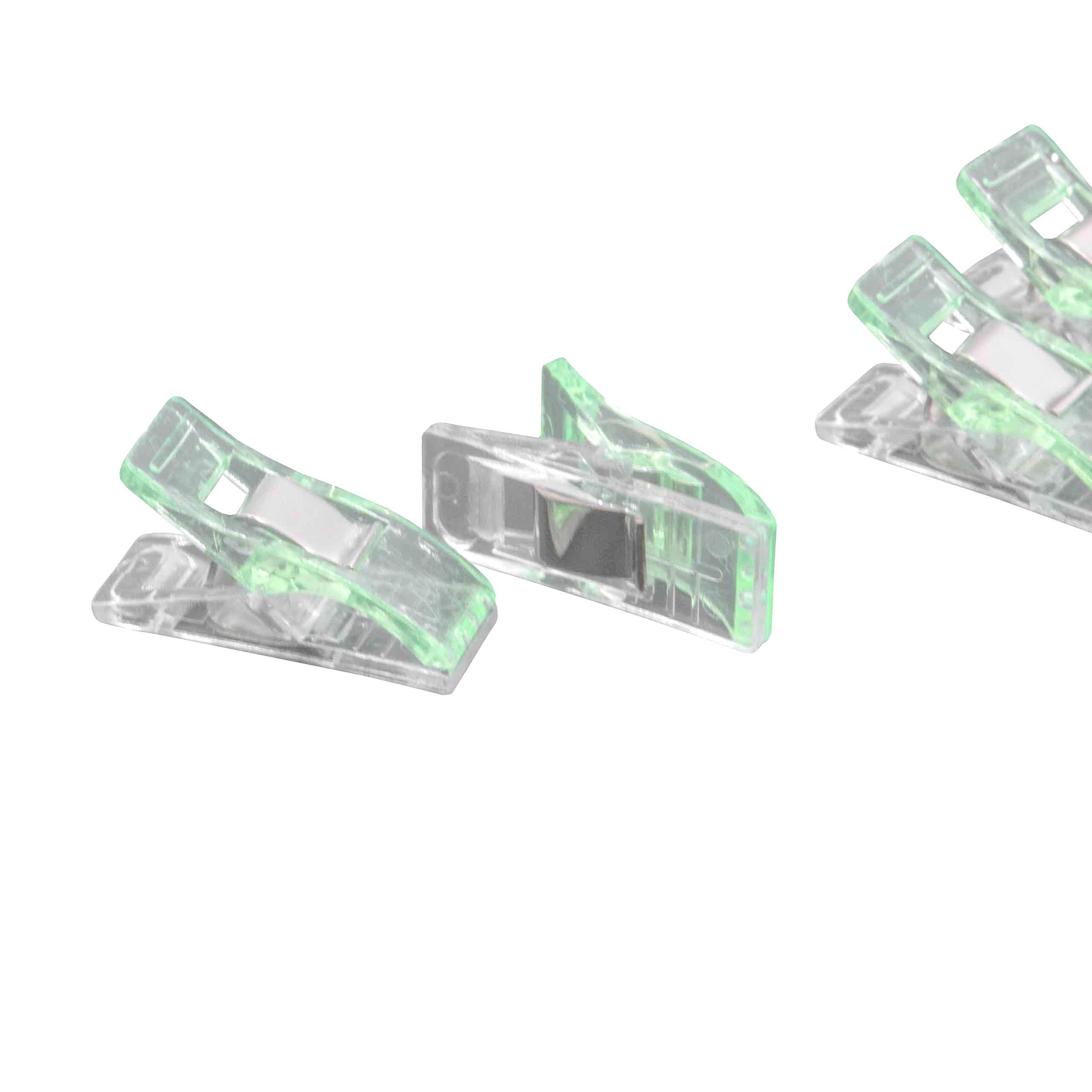 10x Wonder Clips for Sewing and Crafting - With Marking Lines, Green