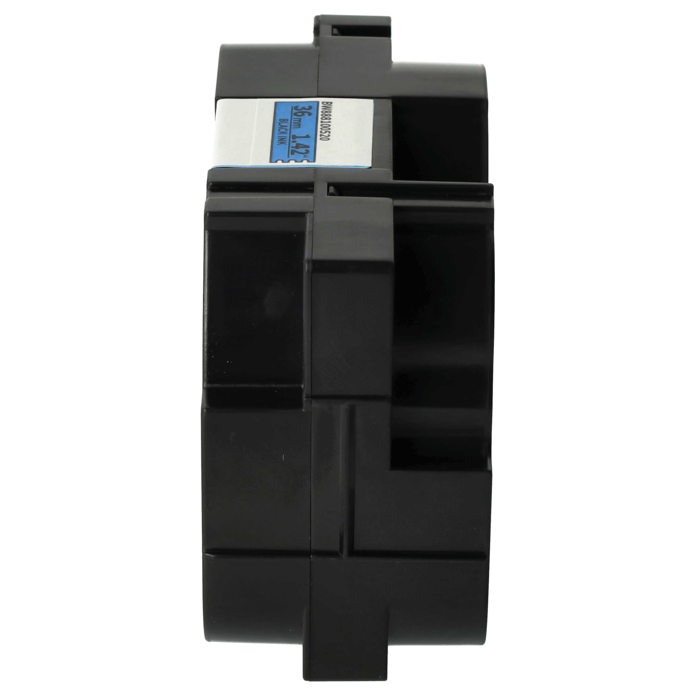 Cassette à ruban remplace Brother TZFX561, TZeFX561, TZE-FX561 - 36mm lettrage Noir ruban Bleu, souple