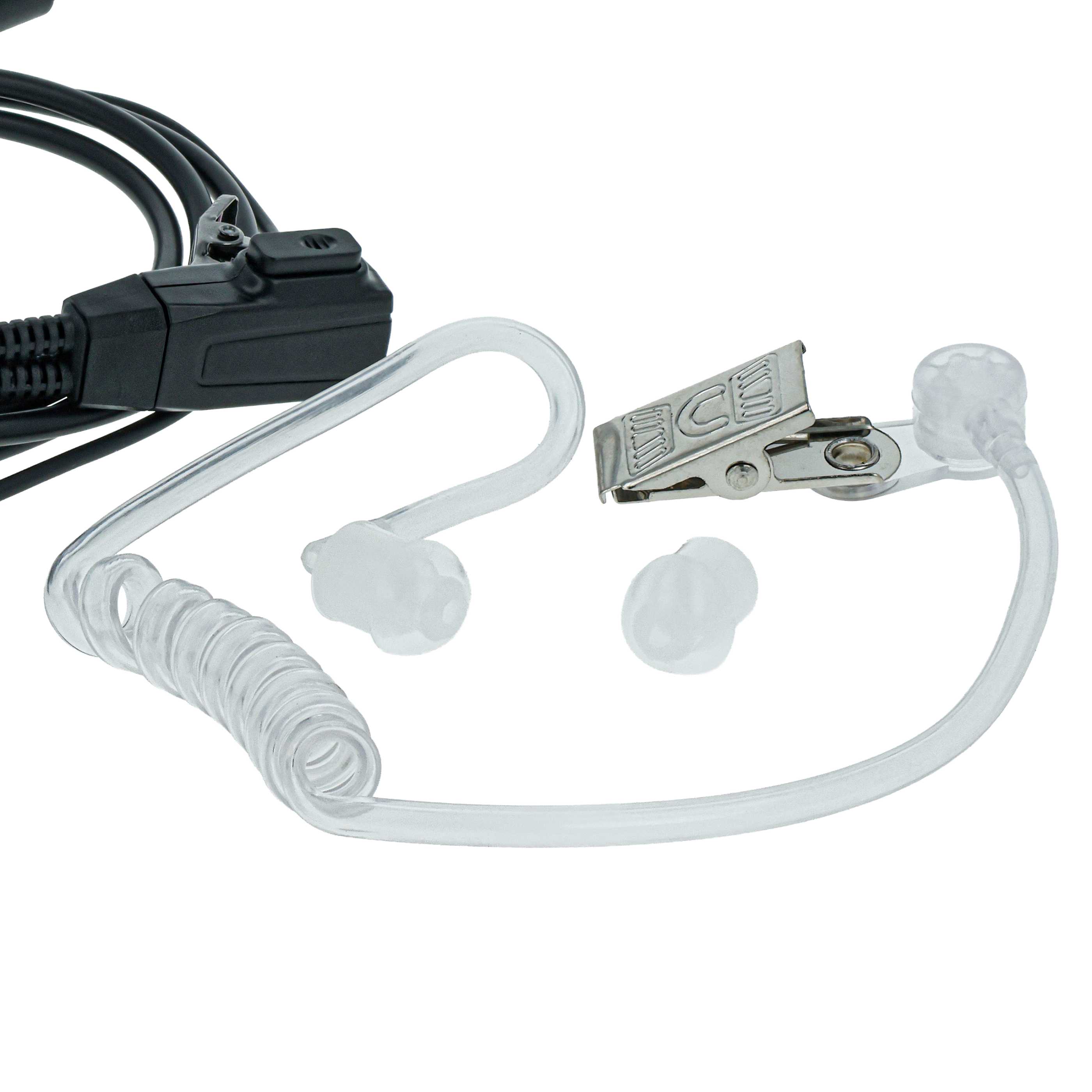5x Security Radio Headset suitable for Icom IC-24AT - with PTT Microphone + Clip Mount + Phono Cable