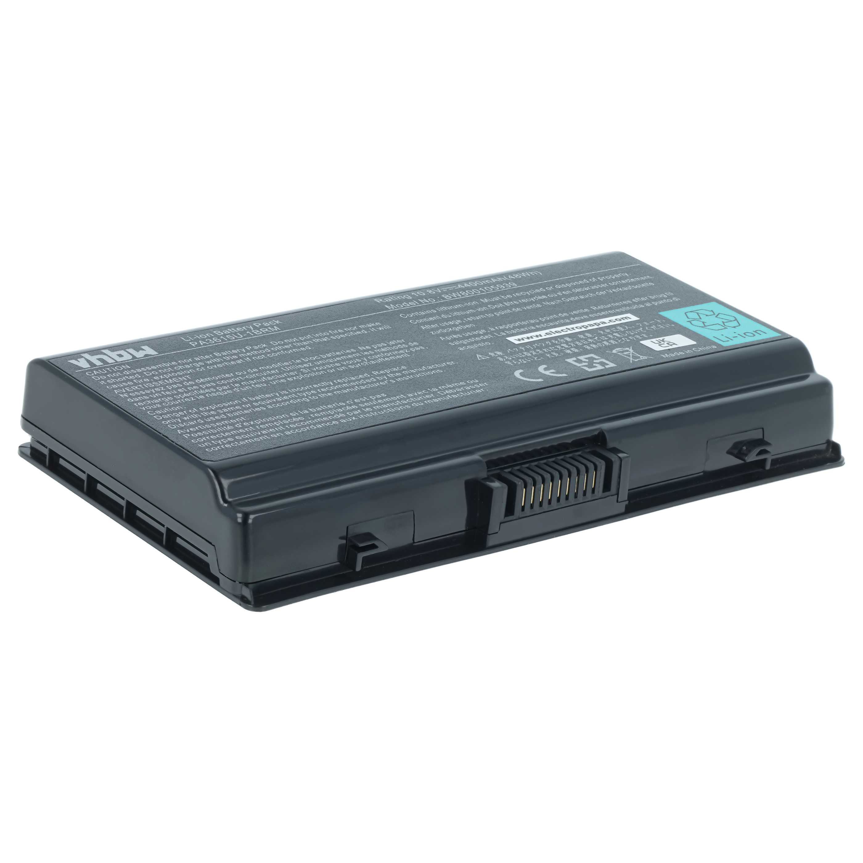 Batterie remplace Toshiba PA3615U-1BRM pour ordinateur portable Toshiba- 4400mAh 10,8V Li-ion, noir