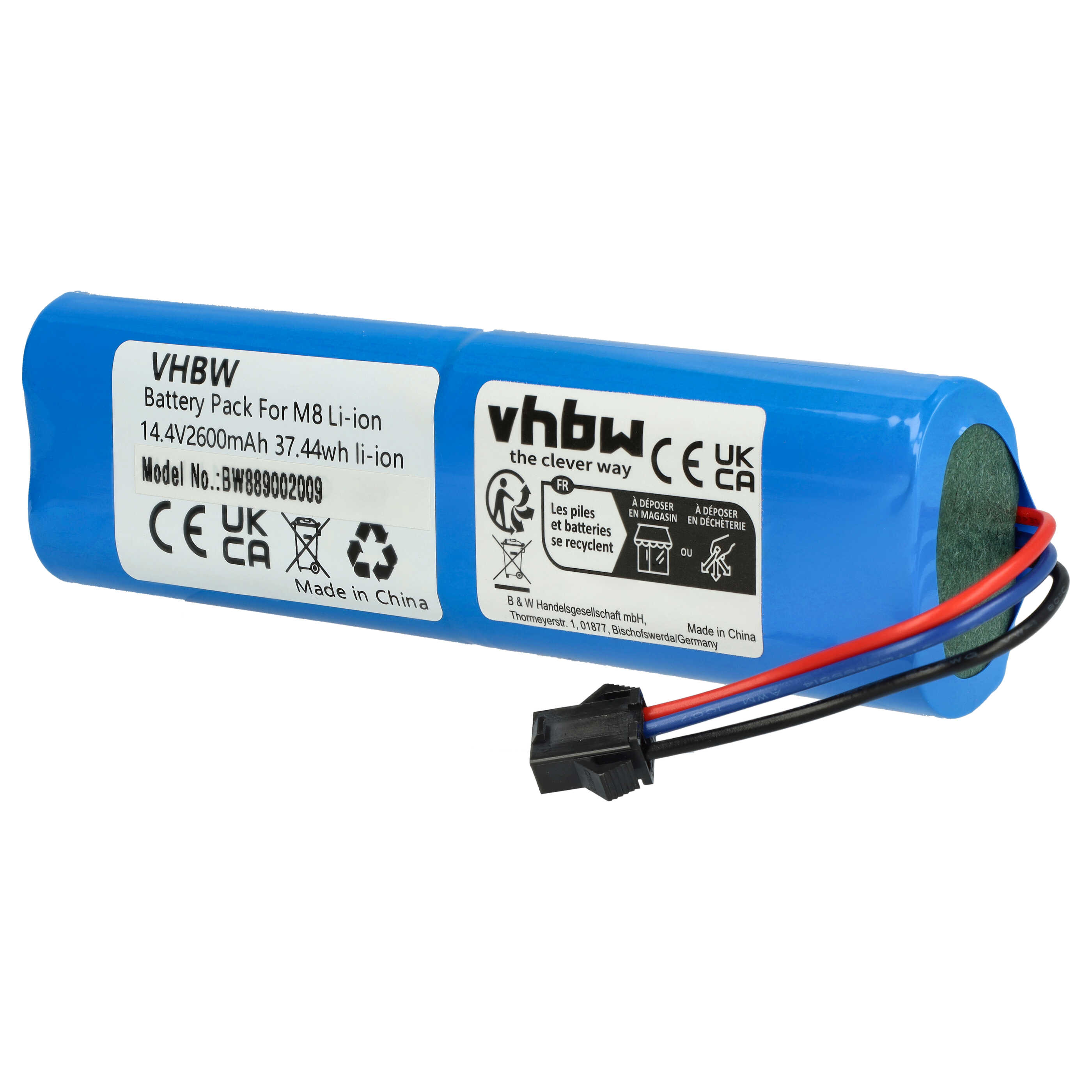 Batterie remplace BLAUPUNKT 6.60.40.01-0 pour robot aspirateur - 2600mAh 14,4V Li-ion