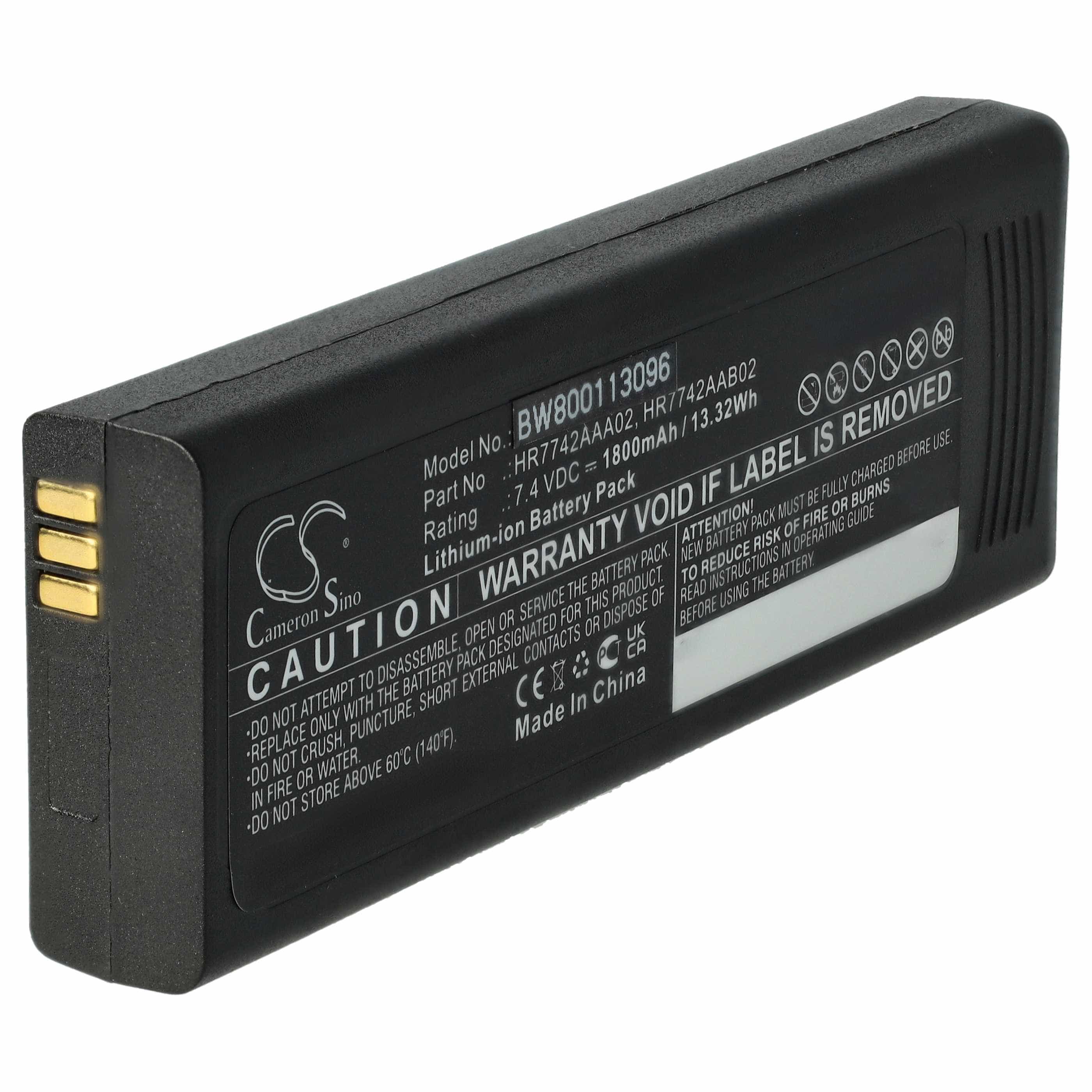 Radio Battery replaces EADS HR7742AAA02, HR7742AAB02 - 1800 mAh 7.4 V Li-Ion