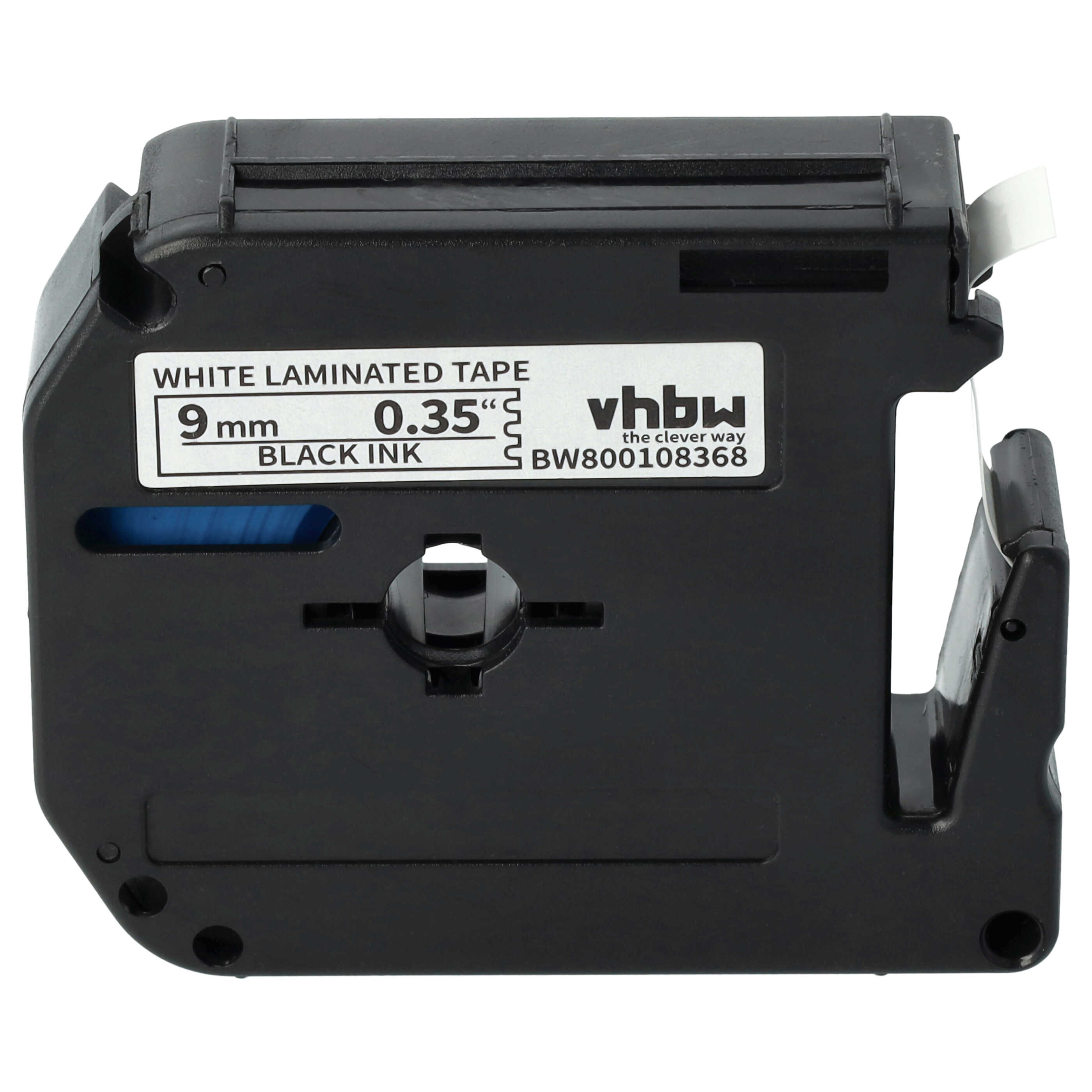 Label Tape as Replacement for Brother M-K221 - 9 mm Black to White