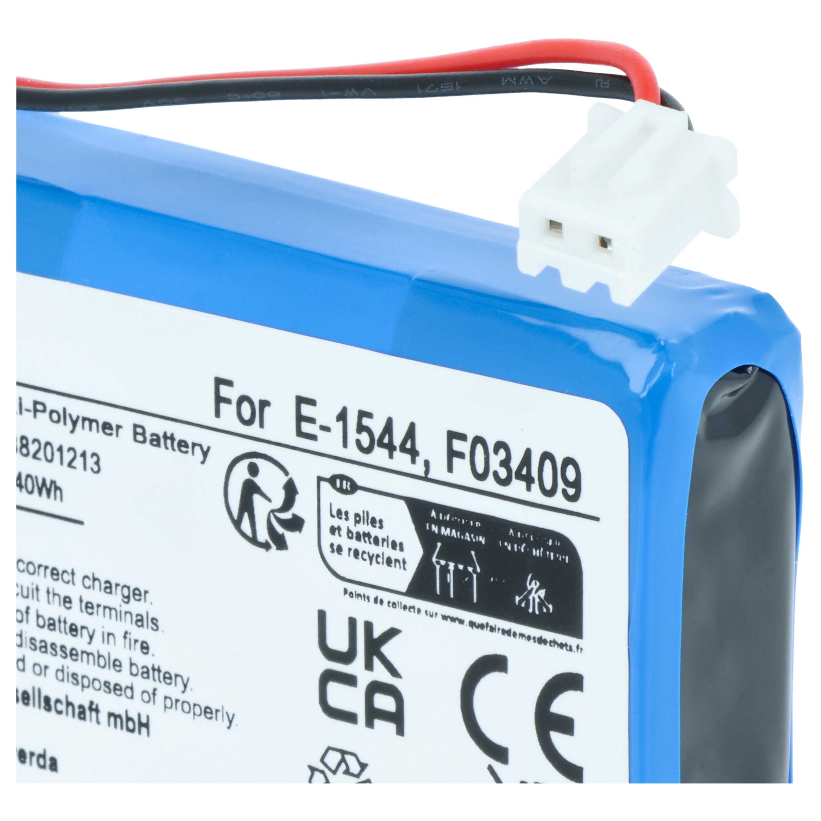 Batería reemplaza Satlink F03409, E-1544 para dispositivo medición (1000 mAh, 7,4 V, Li-Polímero)