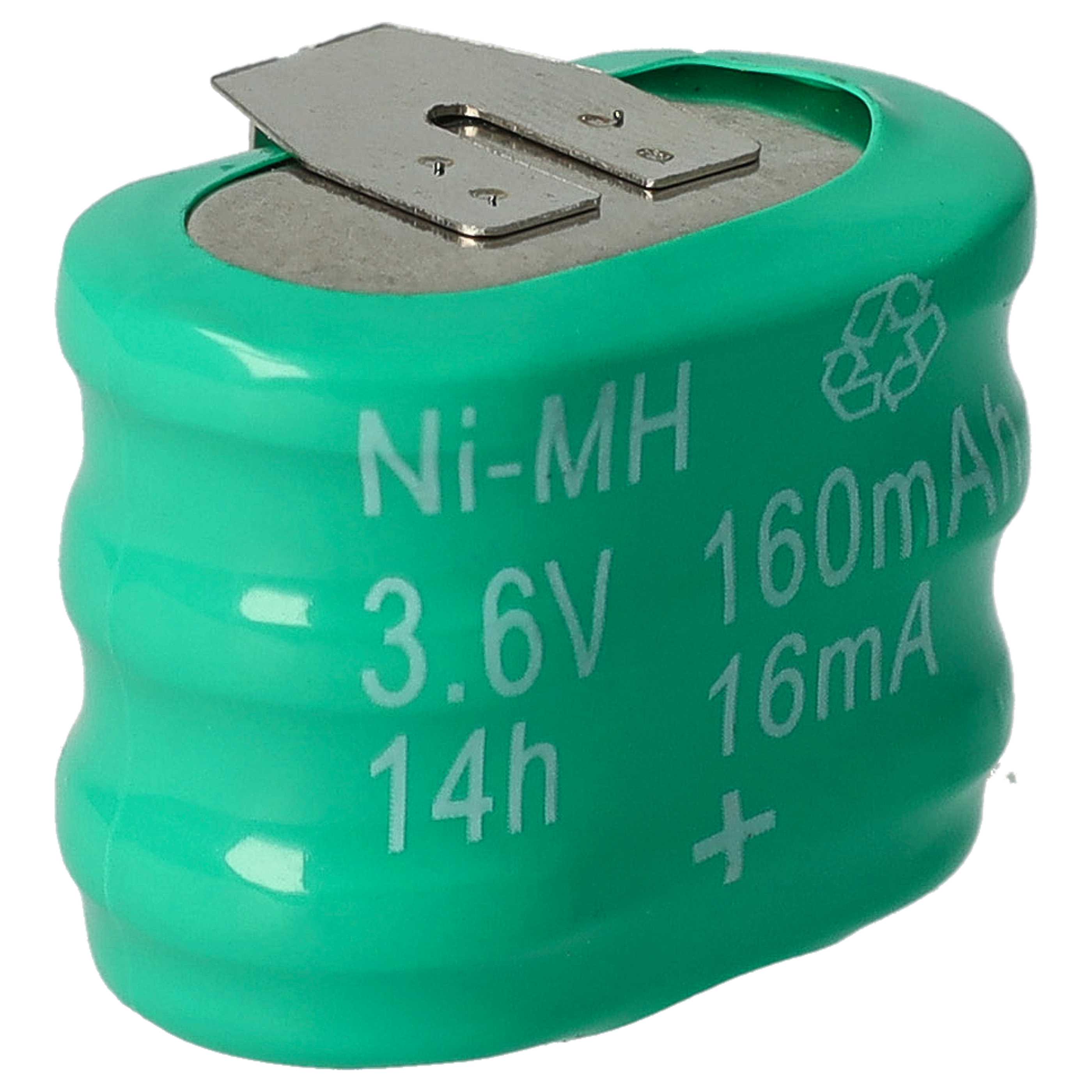 5x Button Cell Battery Type 3/V150H 3 Pins for Model Building Solar Lamps etc. - 150 mAh 3.6 V NiMH