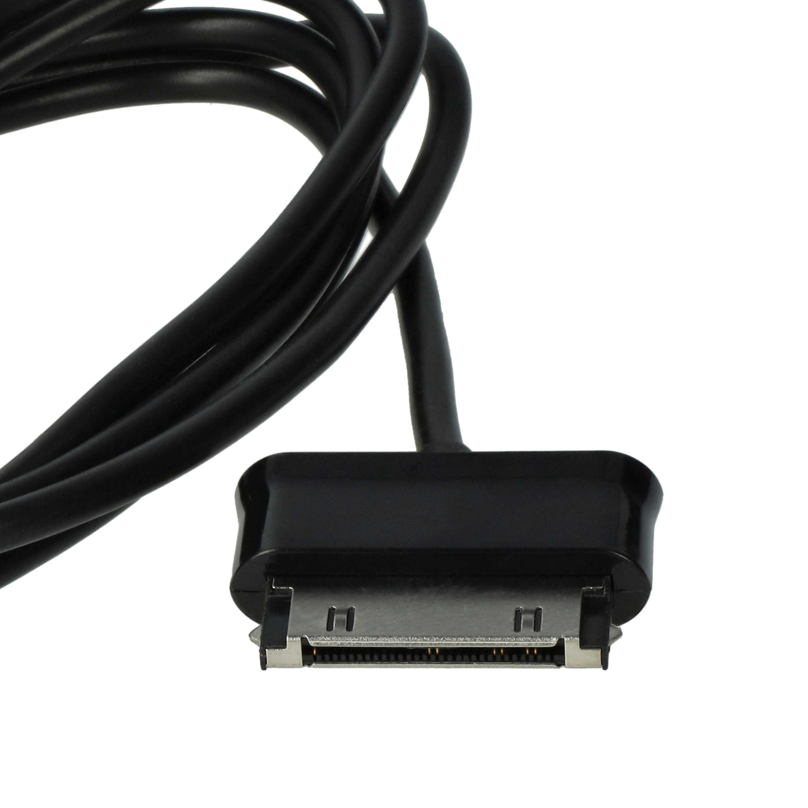vhbw USB Data Cable Tablet - 2in1 Charging Cable (Standard-USB Type A to Tablet) 120cm Black 